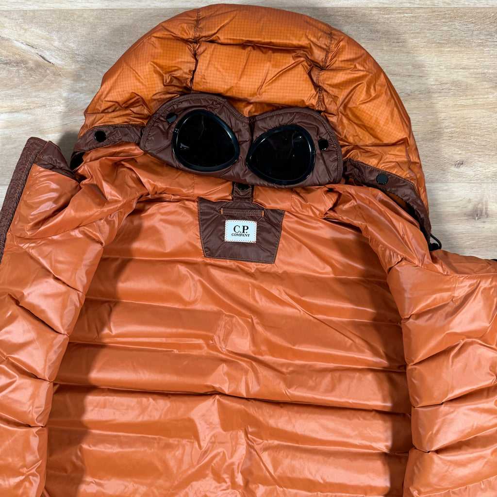 CP Company DD Shell Goggle Down Vest in Bombay Brown