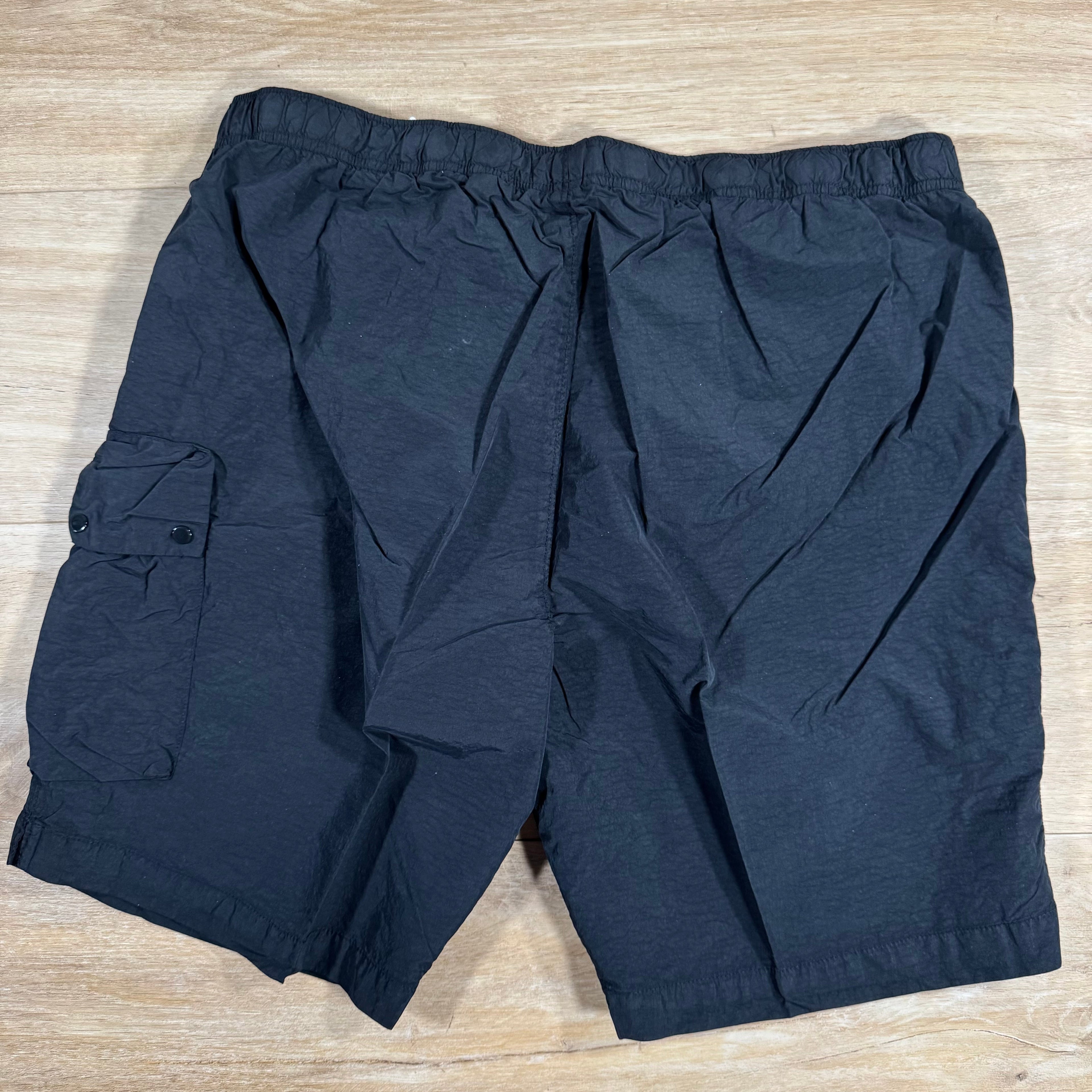 CP Company Flatt Nylon Cargo Lens Swim Shorts in Black