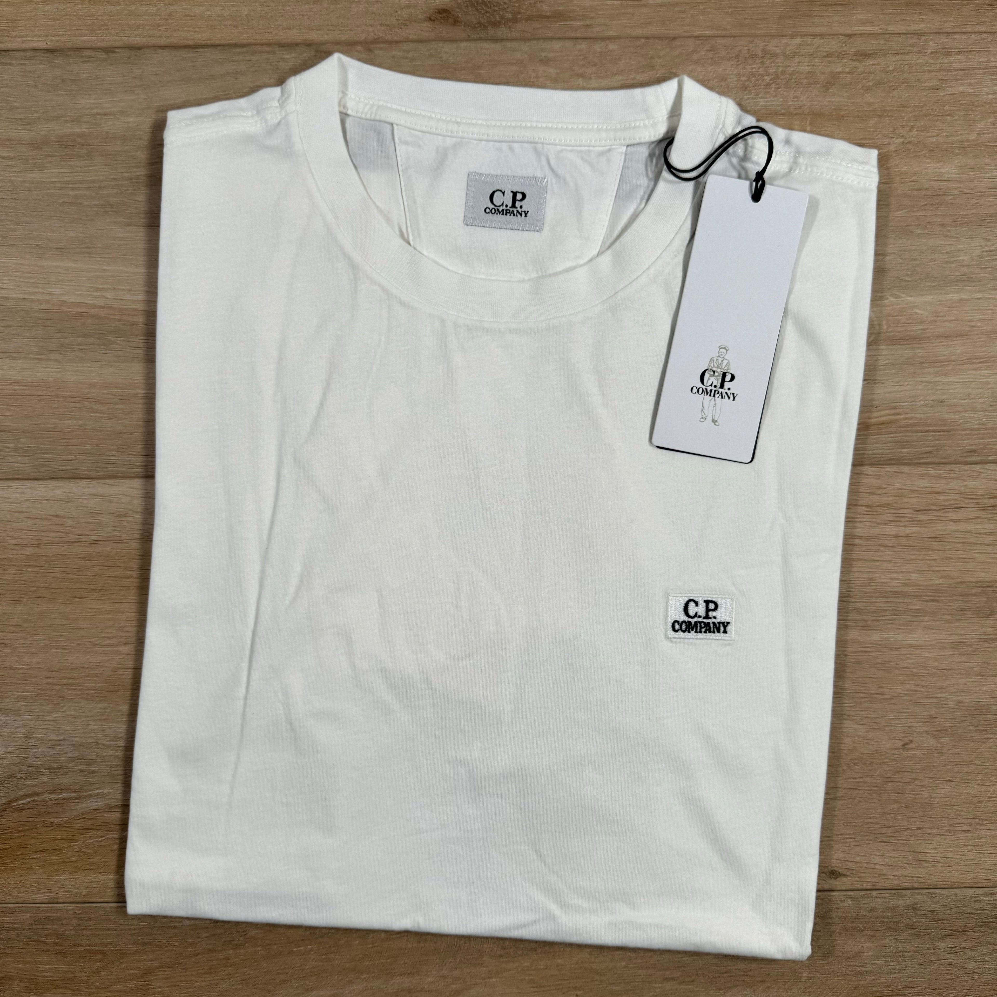 CP Company Logo Patch T-Shirt in Gauze White
