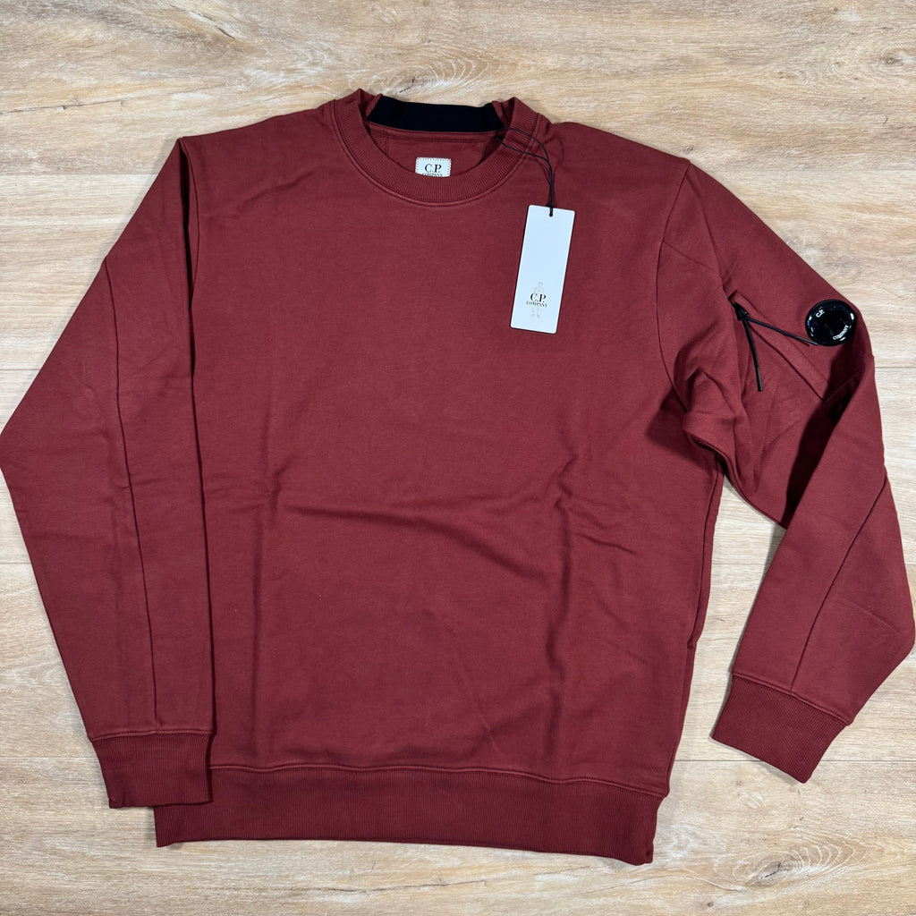 CP Company Diagonal Raised Fleece Lens Sweatshirt in Sable - Brown