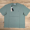 Stone Island Combed Organic Cotton Patch Logo T-Shirt in Sage Green