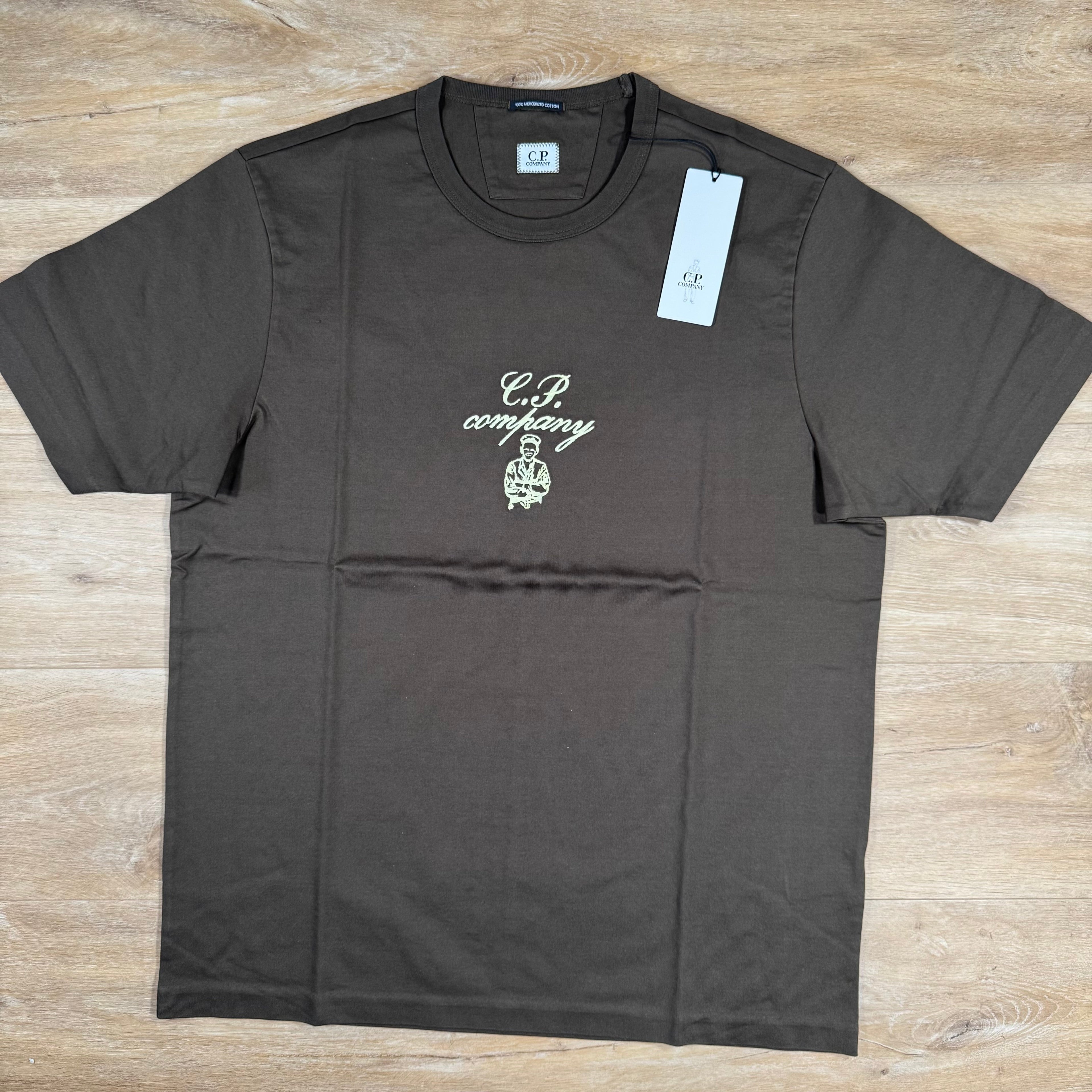 CP Company 30/2 Twisted Embroidery T-Shirt in Ivy Green
