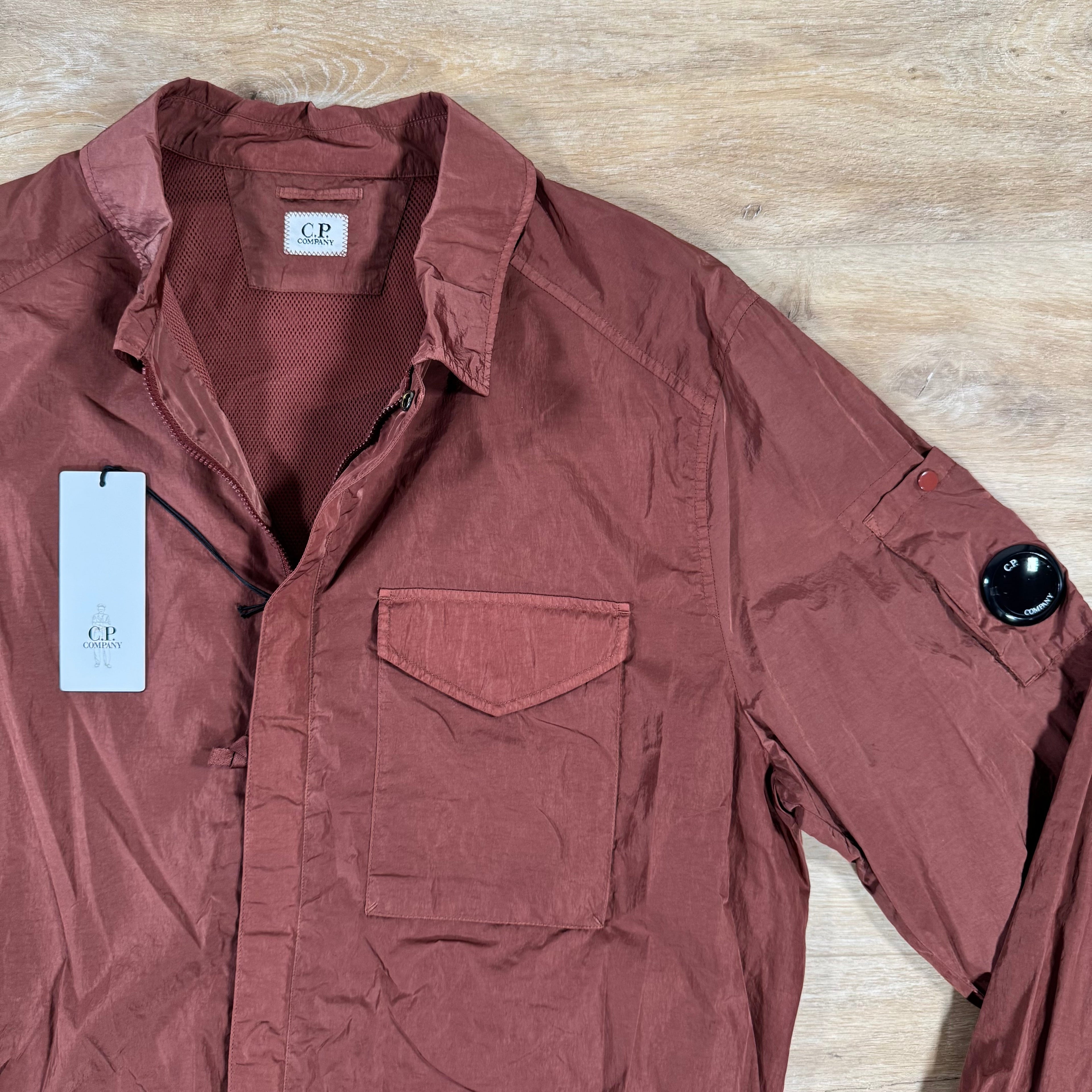 CP Company Chrome-R Lens Overshirt in Sable - Brown
