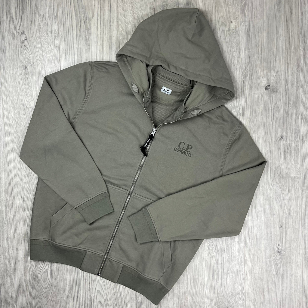 CP Company Raised Fleece Zip Hoodie - Fallen Rock
