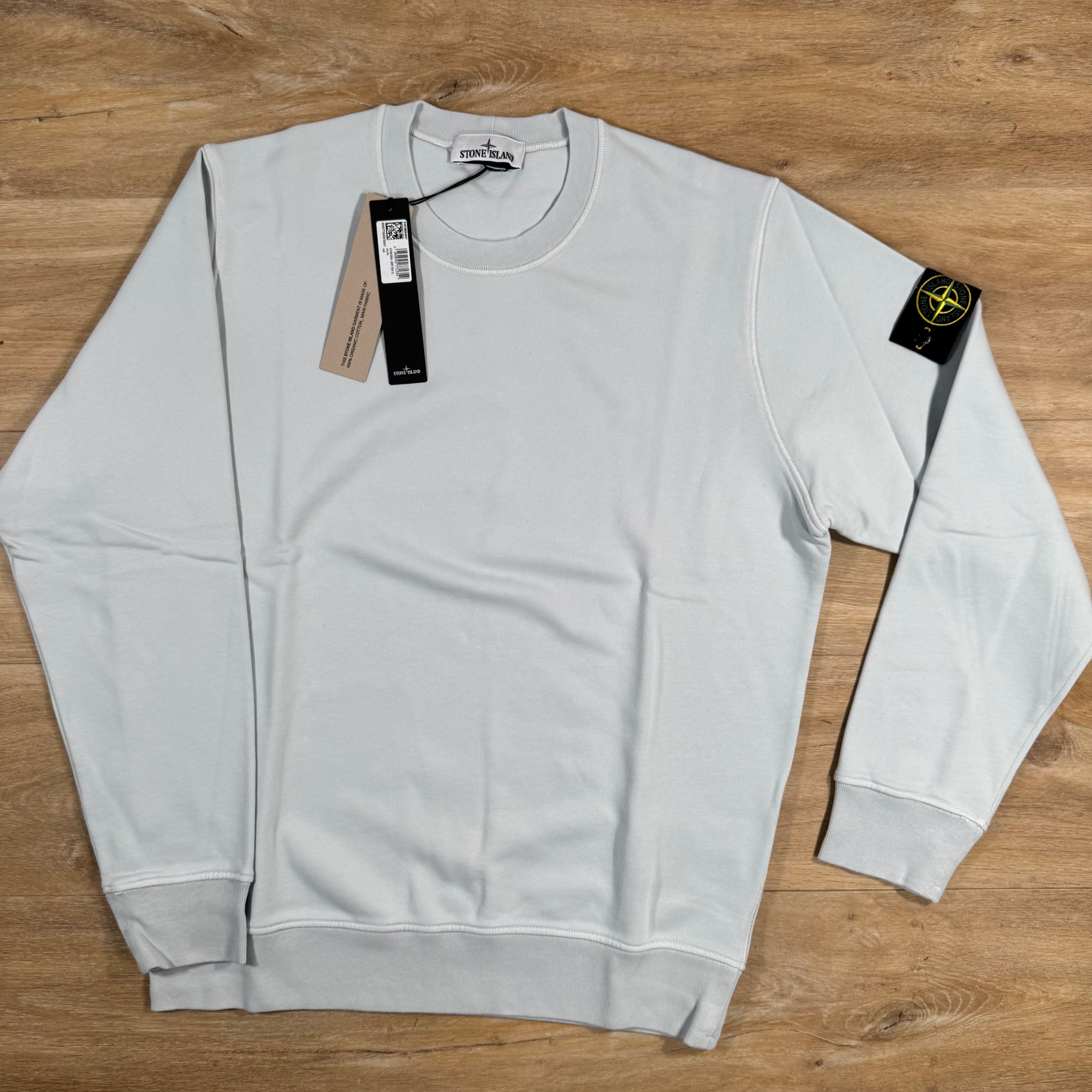 Stone Island Organic Cotton Fleece Sweatshirt in Sky Blue