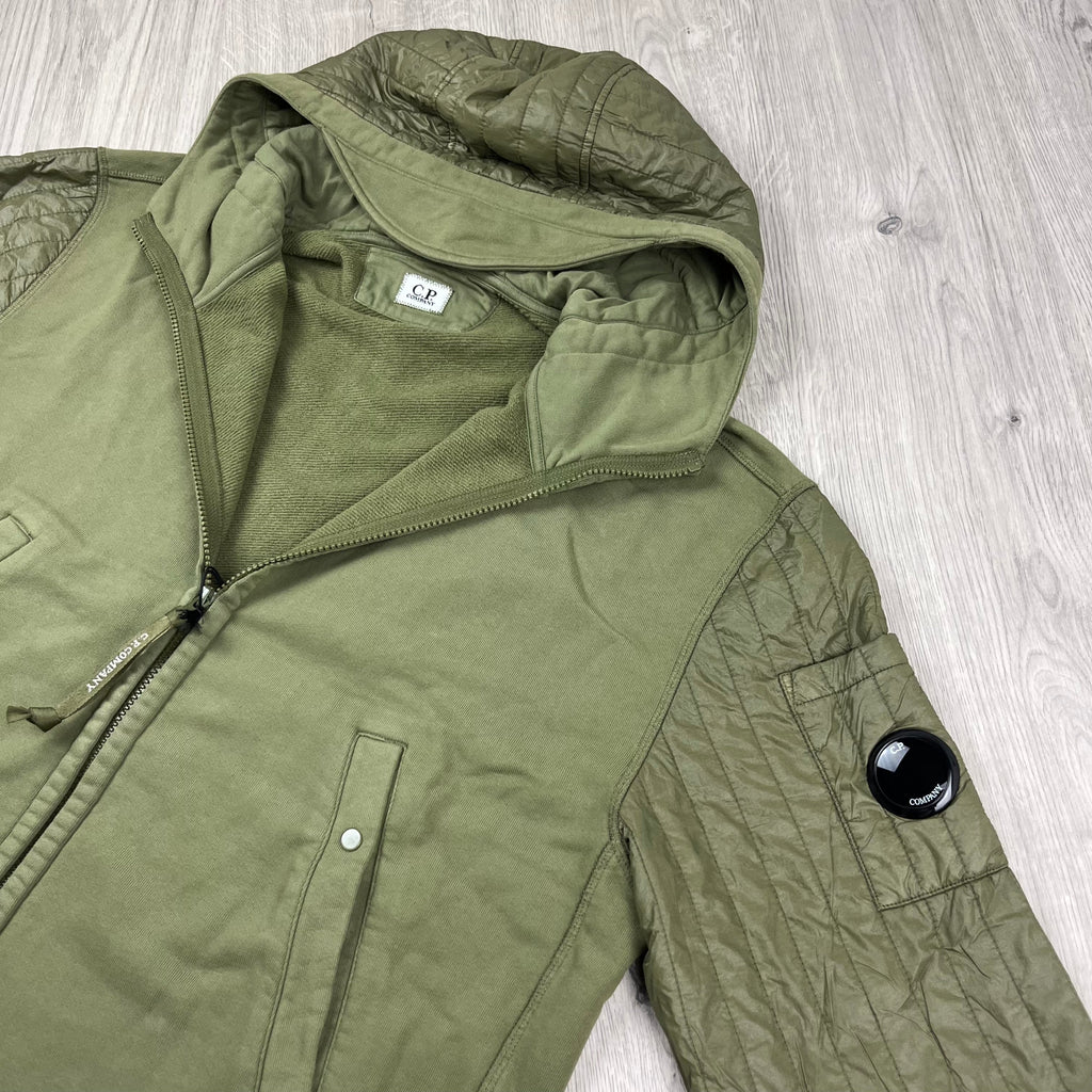 CP Company Raised Fleece Zip Hoodie - Capers