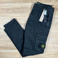 Stone Island Brushed Old Effect Cargo Trousers in Black