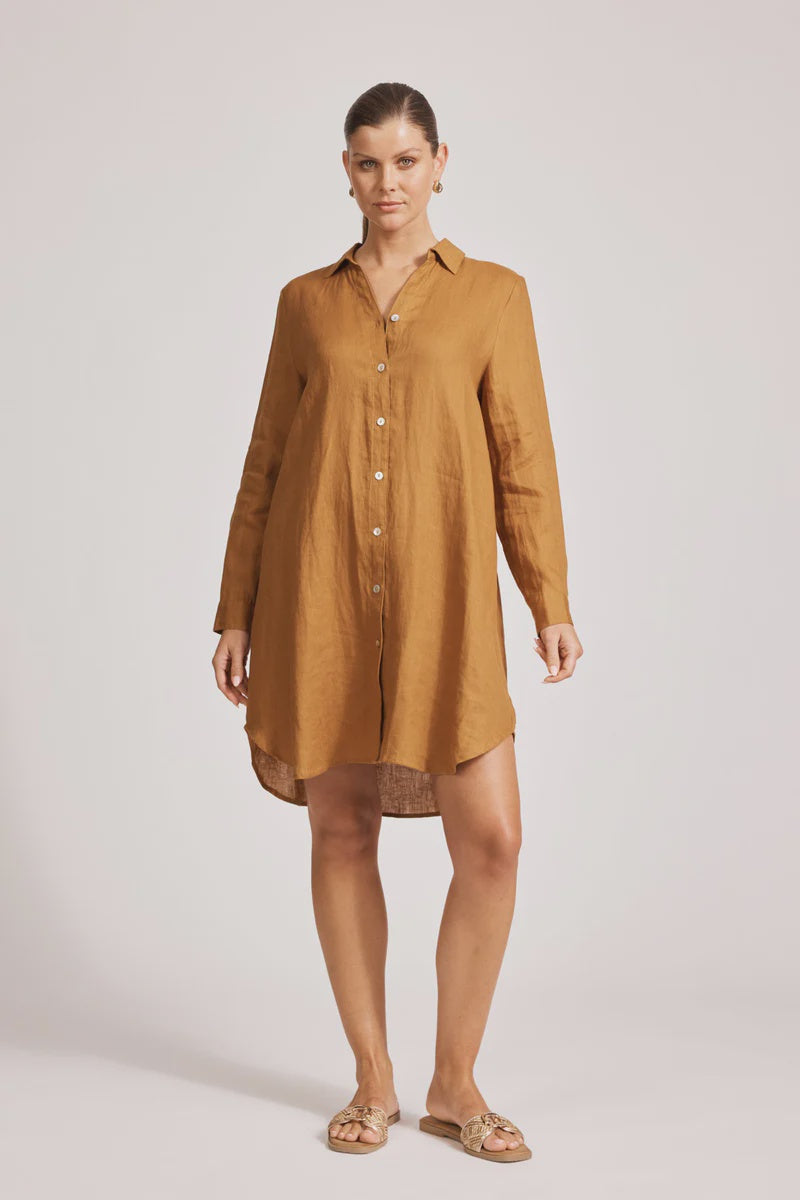 Miramar Shirt Dress / Caramel