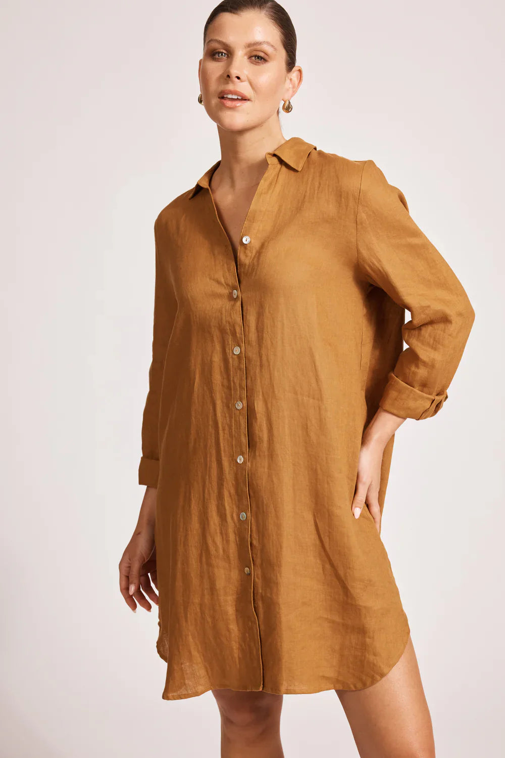 Miramar Shirt Dress / Caramel