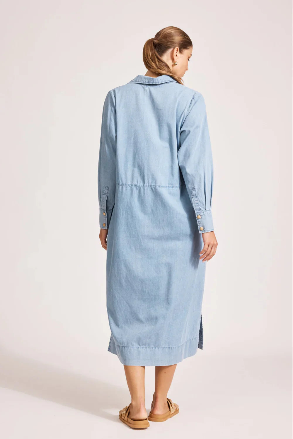 Melenia Denim Collared Dress / Denim