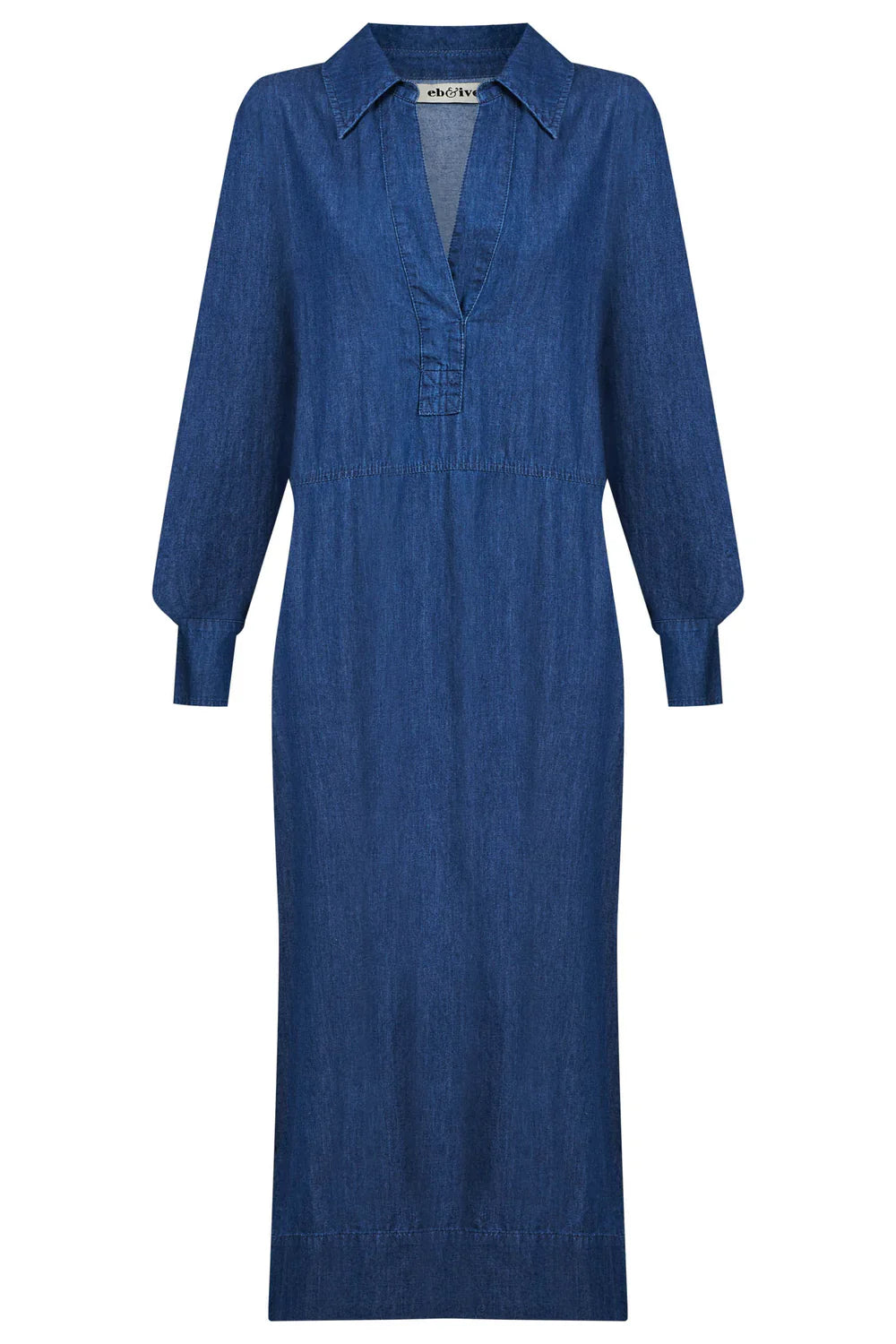 Melenia Denim Collared Dress / Indigo