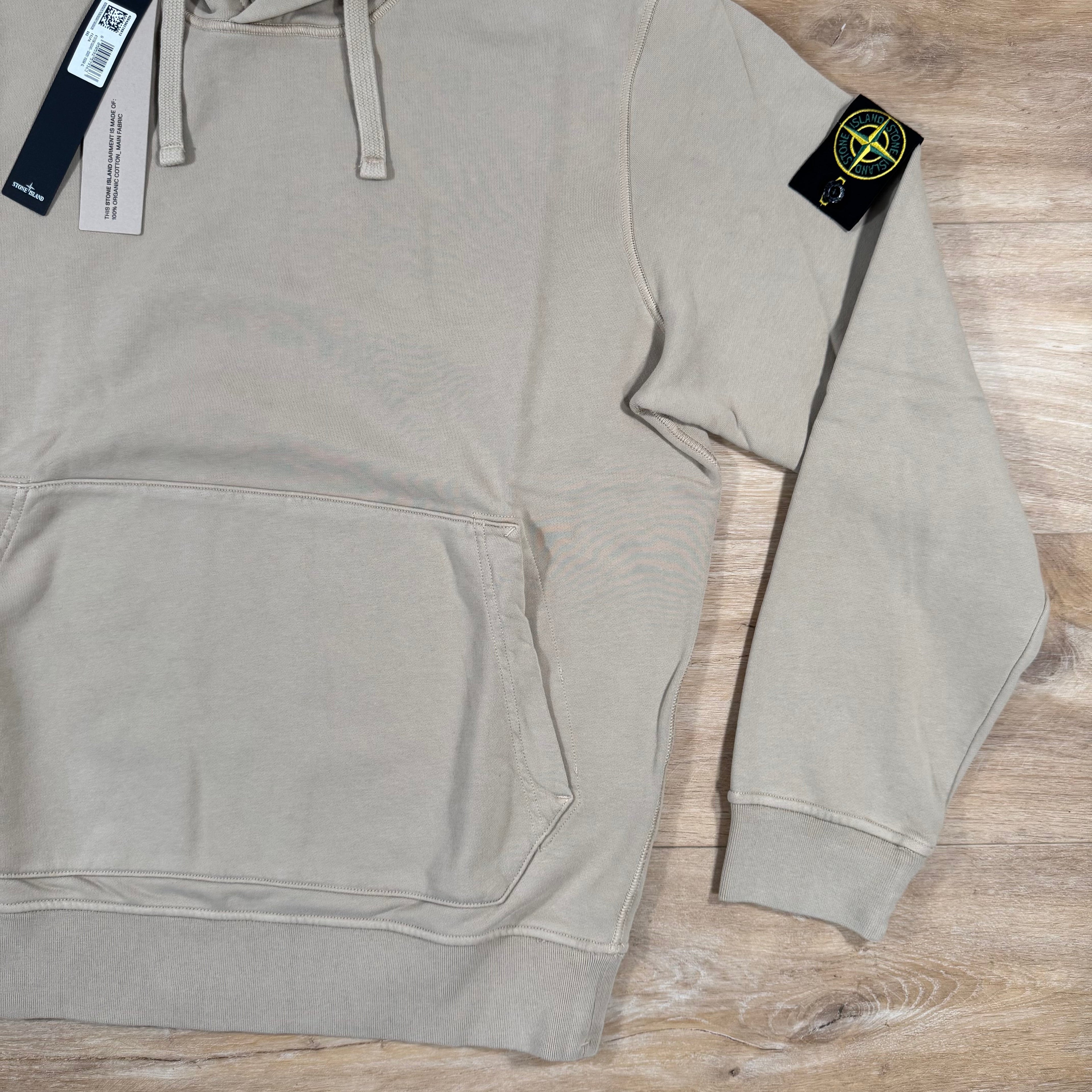 Stone Island Organic Cotton Fleece Pullover Hoodie in Desert