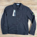 Stone Island Brushed Canvas Old Treatment Overshirt in Black