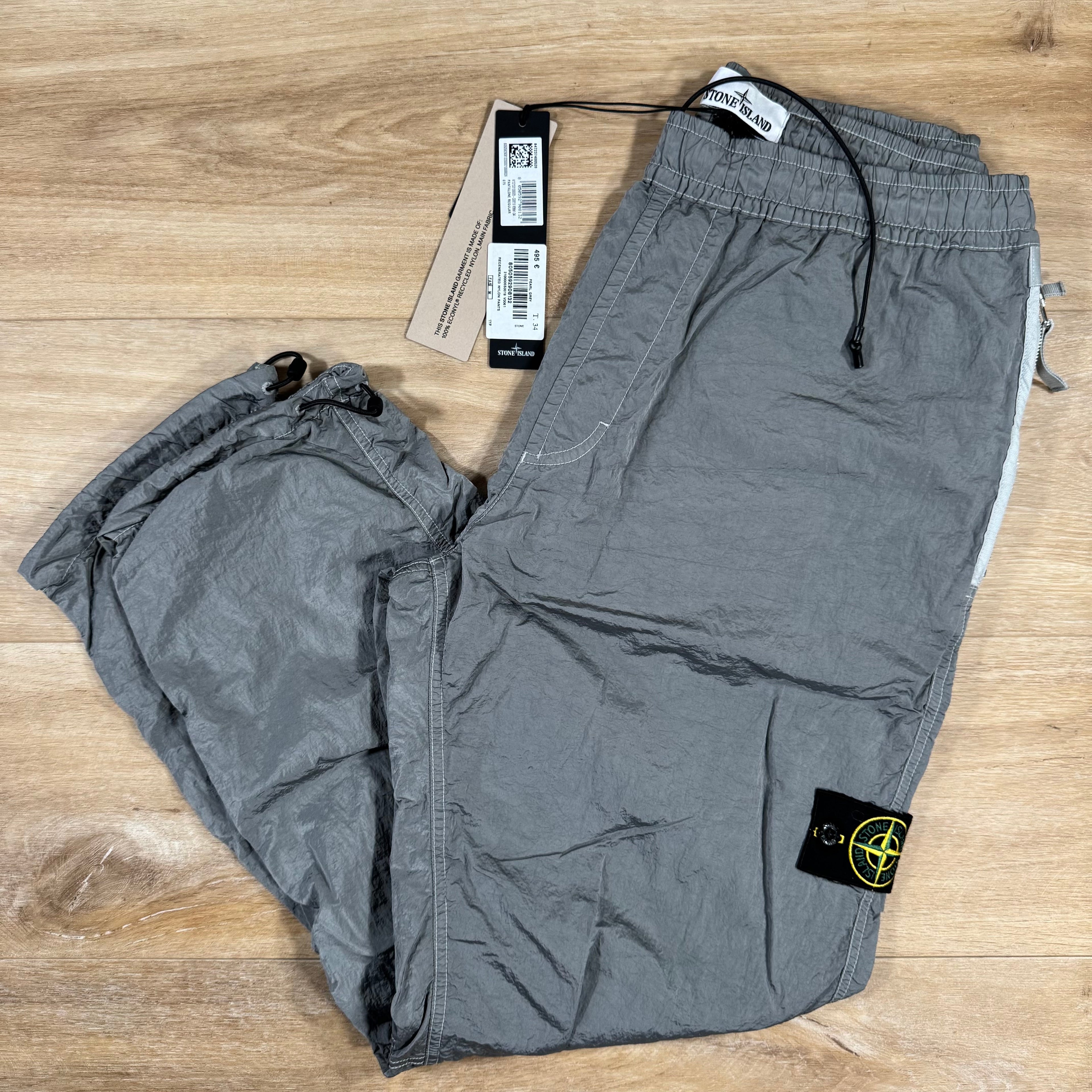 Stone Island Nylon Metal Pants in Pearl Grey with Nylon Mesh Lining