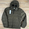 CP Company Chrome-R Goggle Down Jacket in Ivy Green