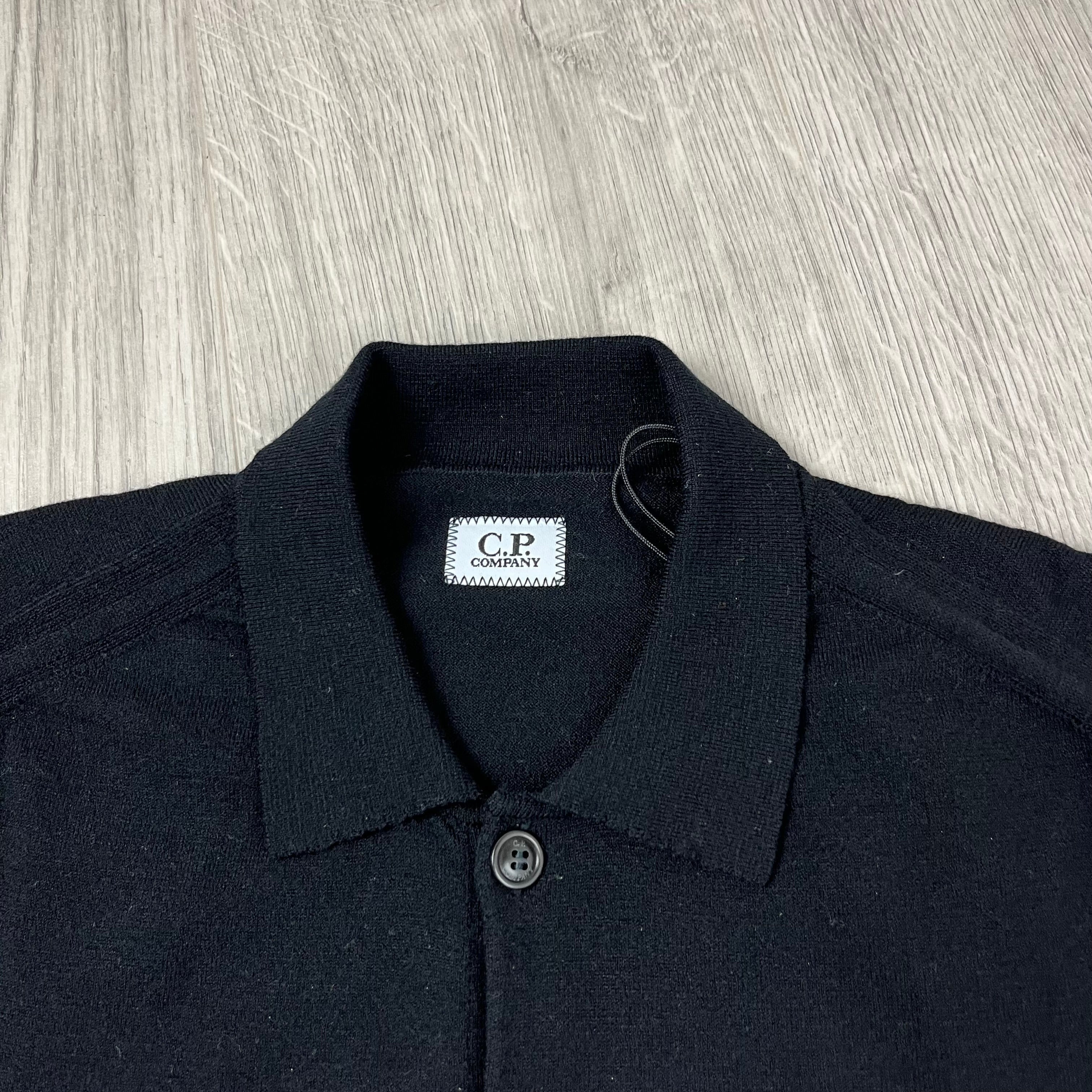 CP Company Wool Polo Shirt - Black