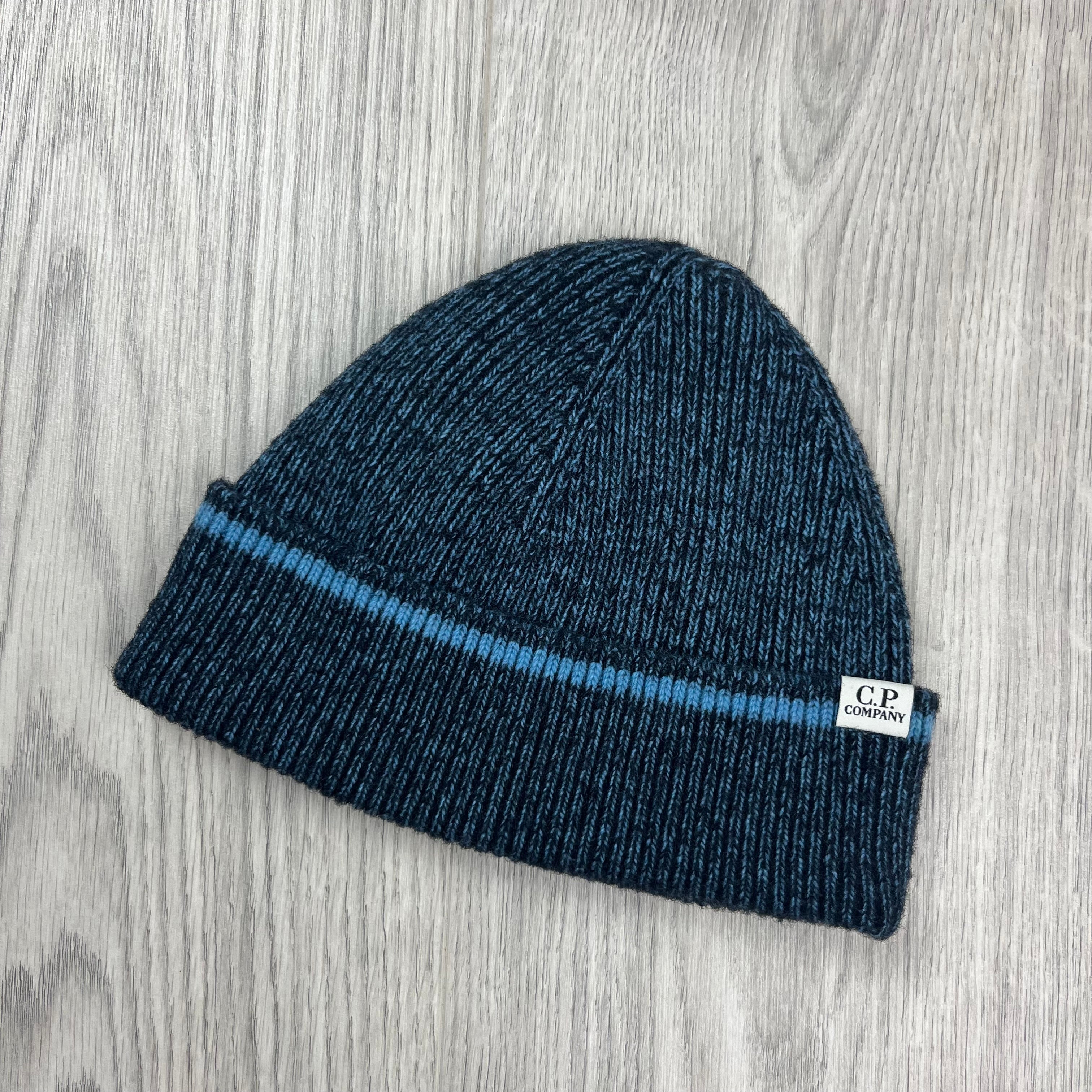 CP Company Patch Beanie - Aegean Blue