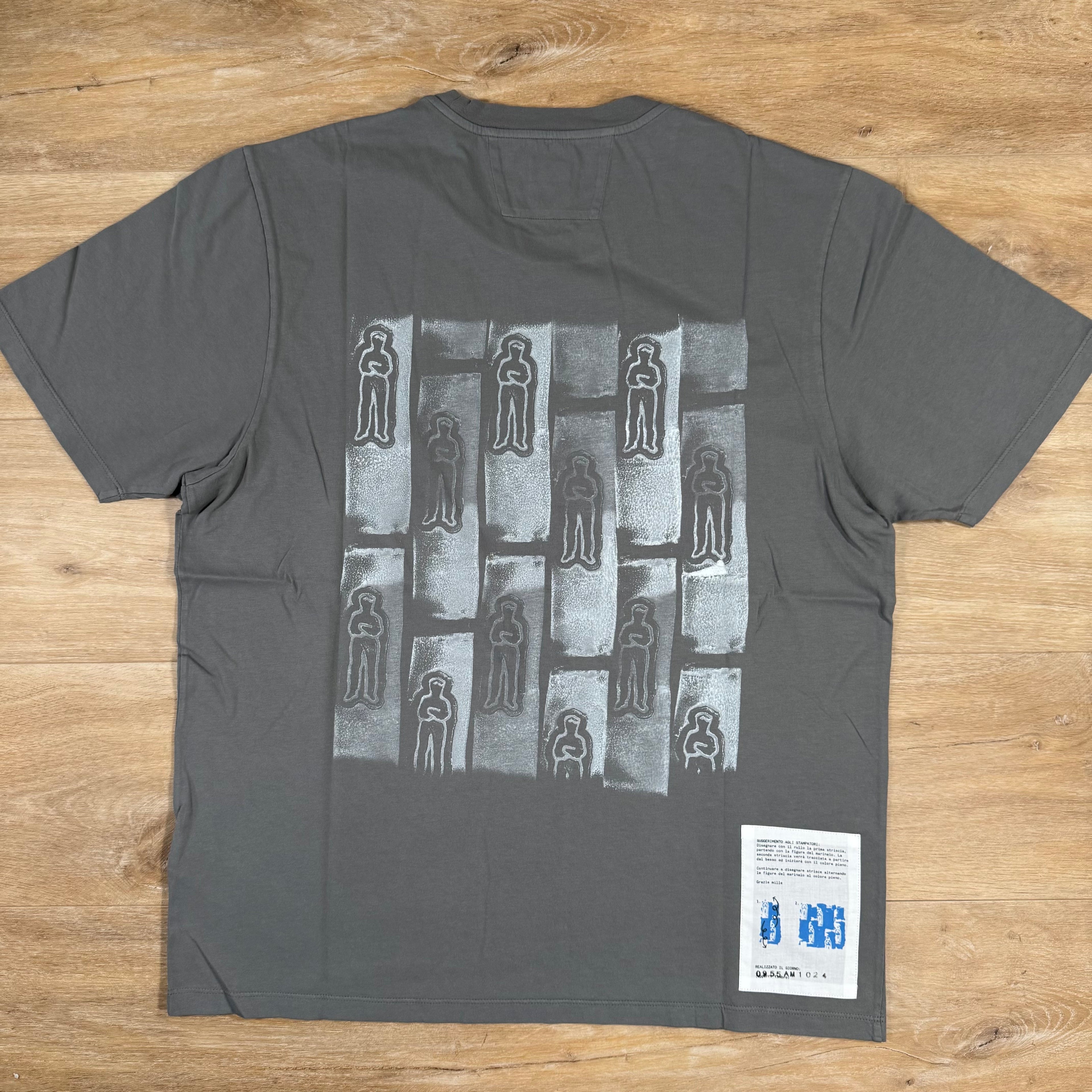 CP Company 24/1 Front and Back Logo T-Shirt in Smoked Pearl