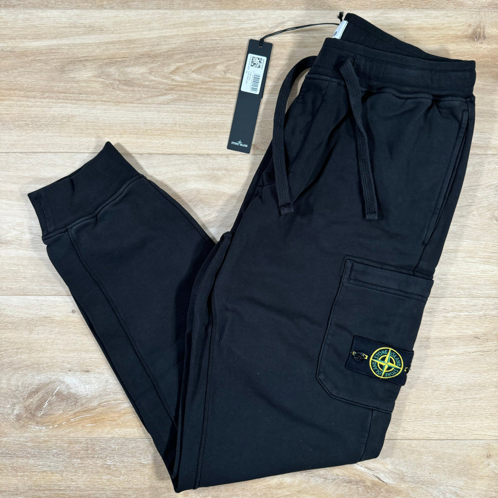 Stone Island Slim Fit Cargo Sweatpants in Black