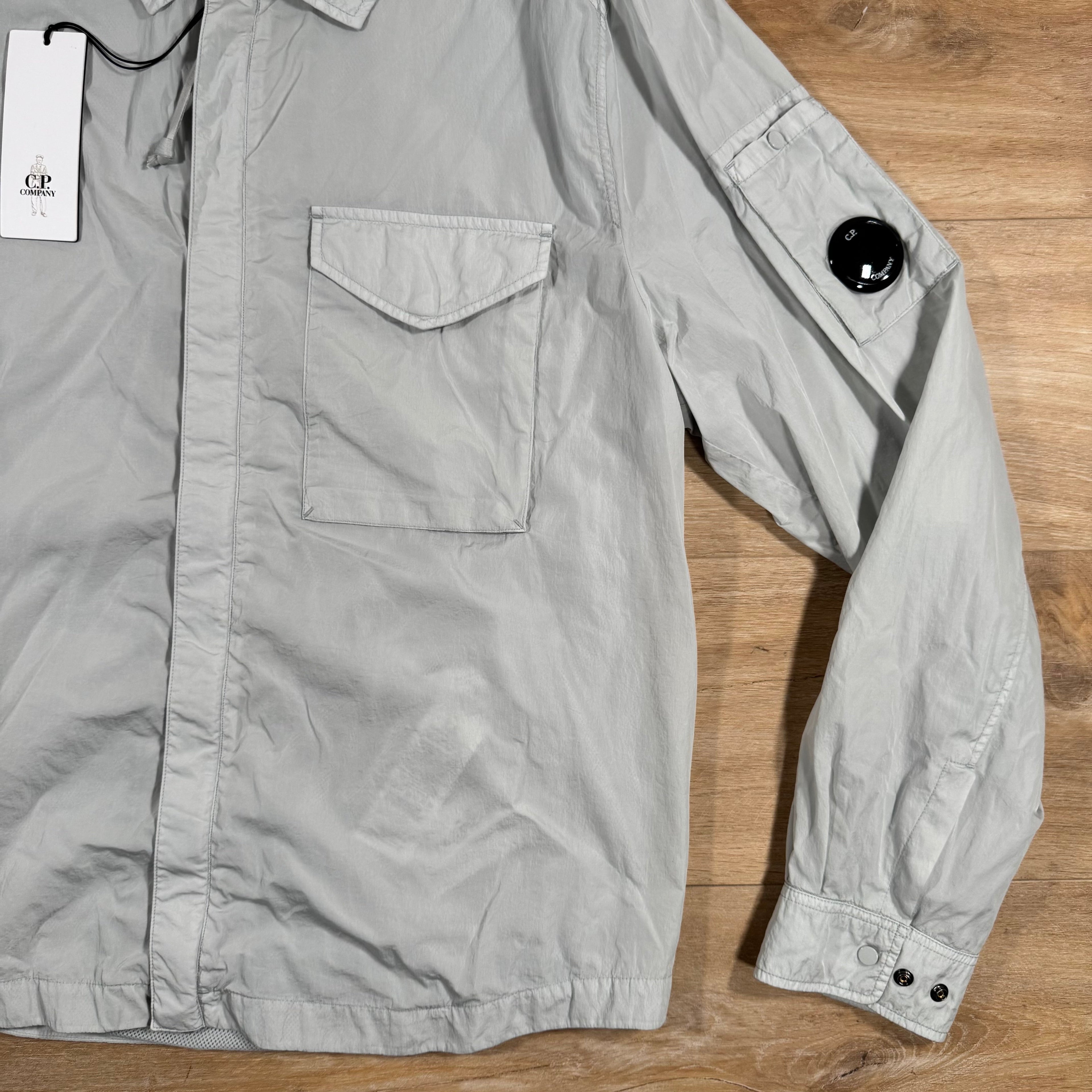 CP Company Chrome-R Lens Overshirt in Blue Fox - Grey