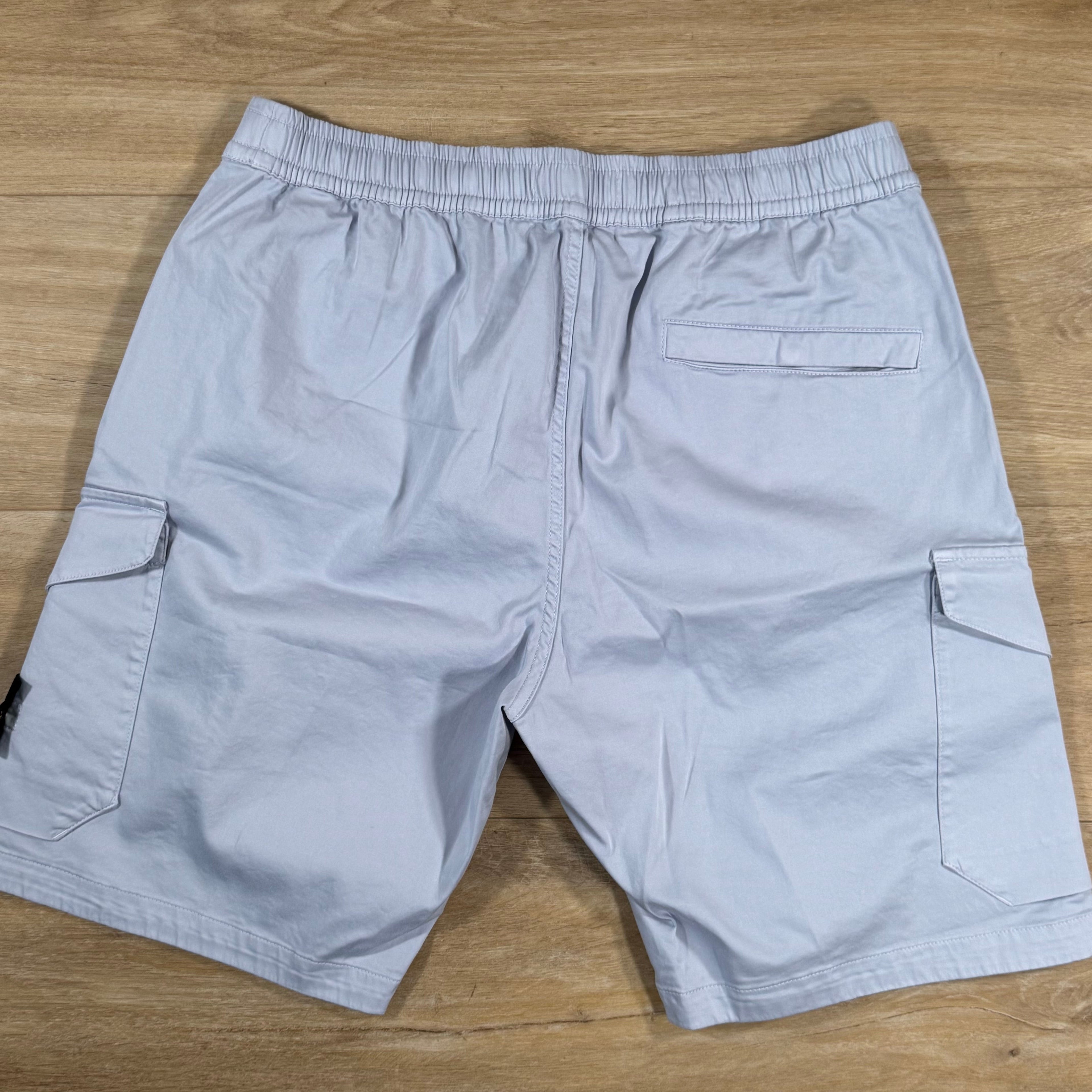 Stone Island Organic Stretch Cotton Cargo Bermuda Shorts in Lilac