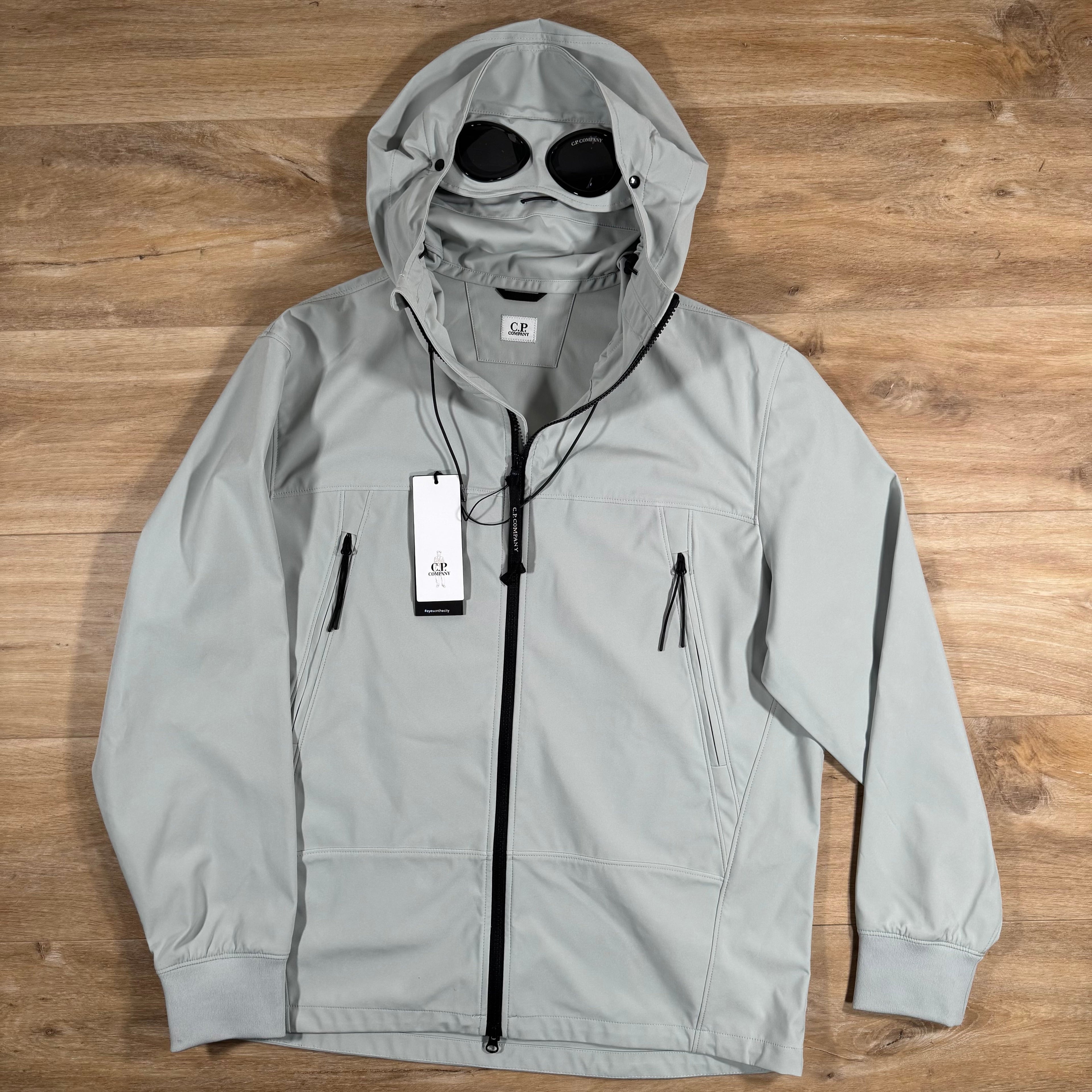 CP Company Shell-R Goggle Jacket in Blue Fox - Grey