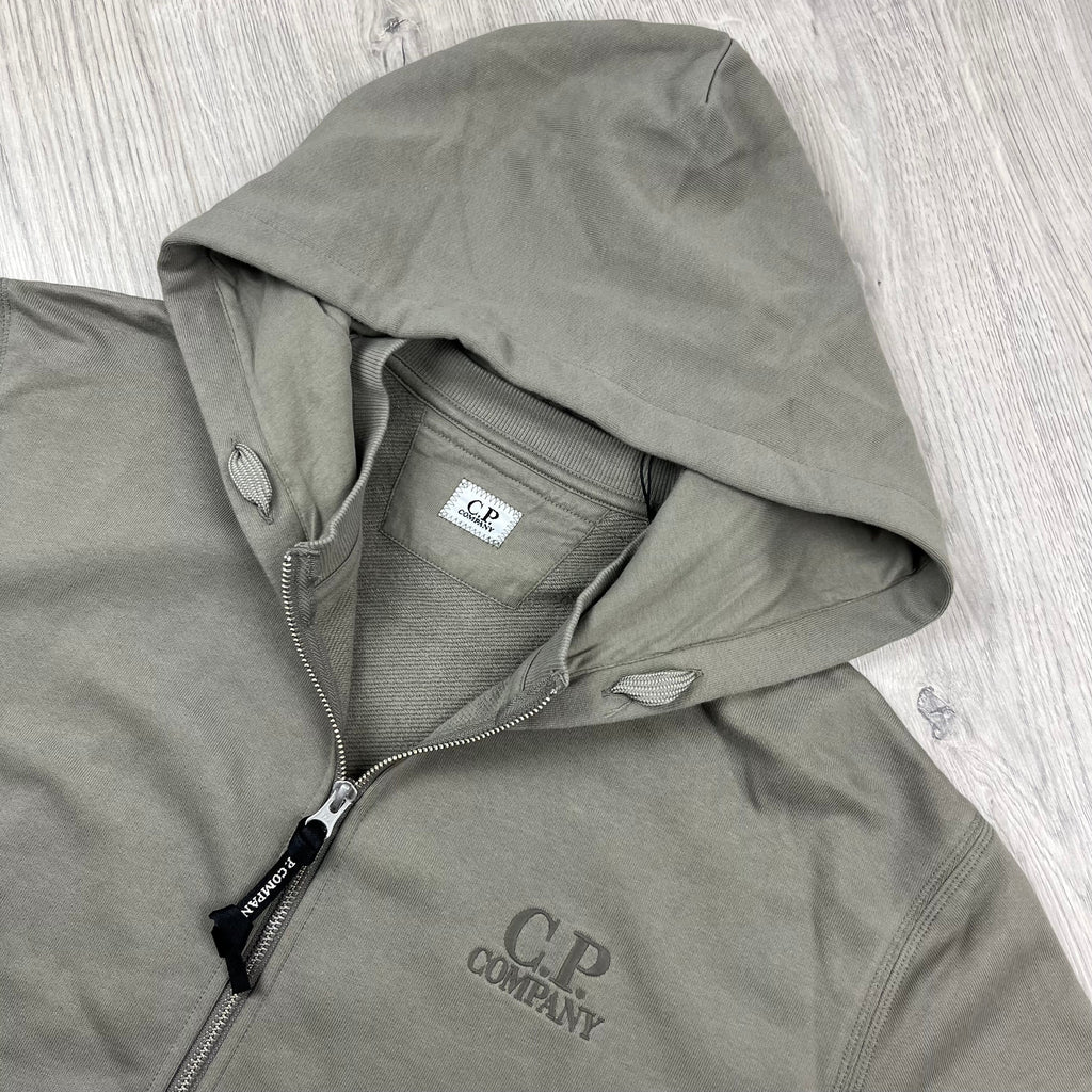CP Company Raised Fleece Zip Hoodie - Fallen Rock