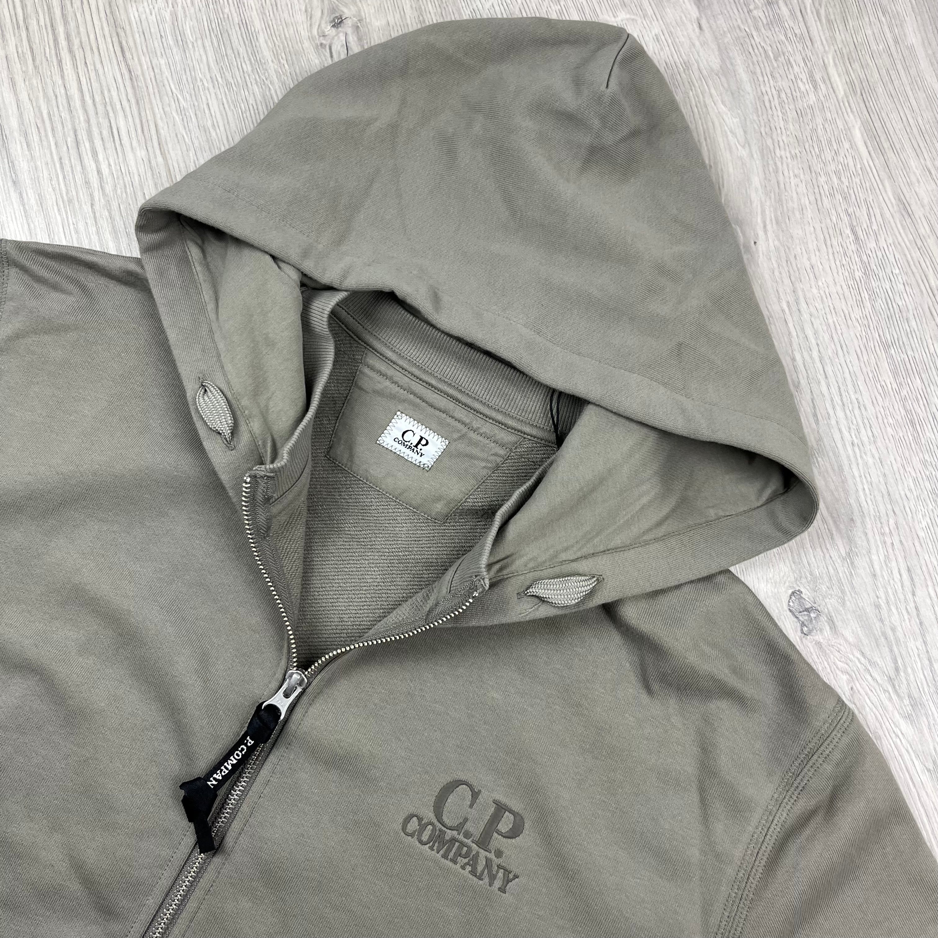 CP Company Raised Fleece Zip Hoodie - Fallen Rock
