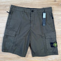 Stone Island Stretch Tela Cargo Bermuda Shorts in Military Green