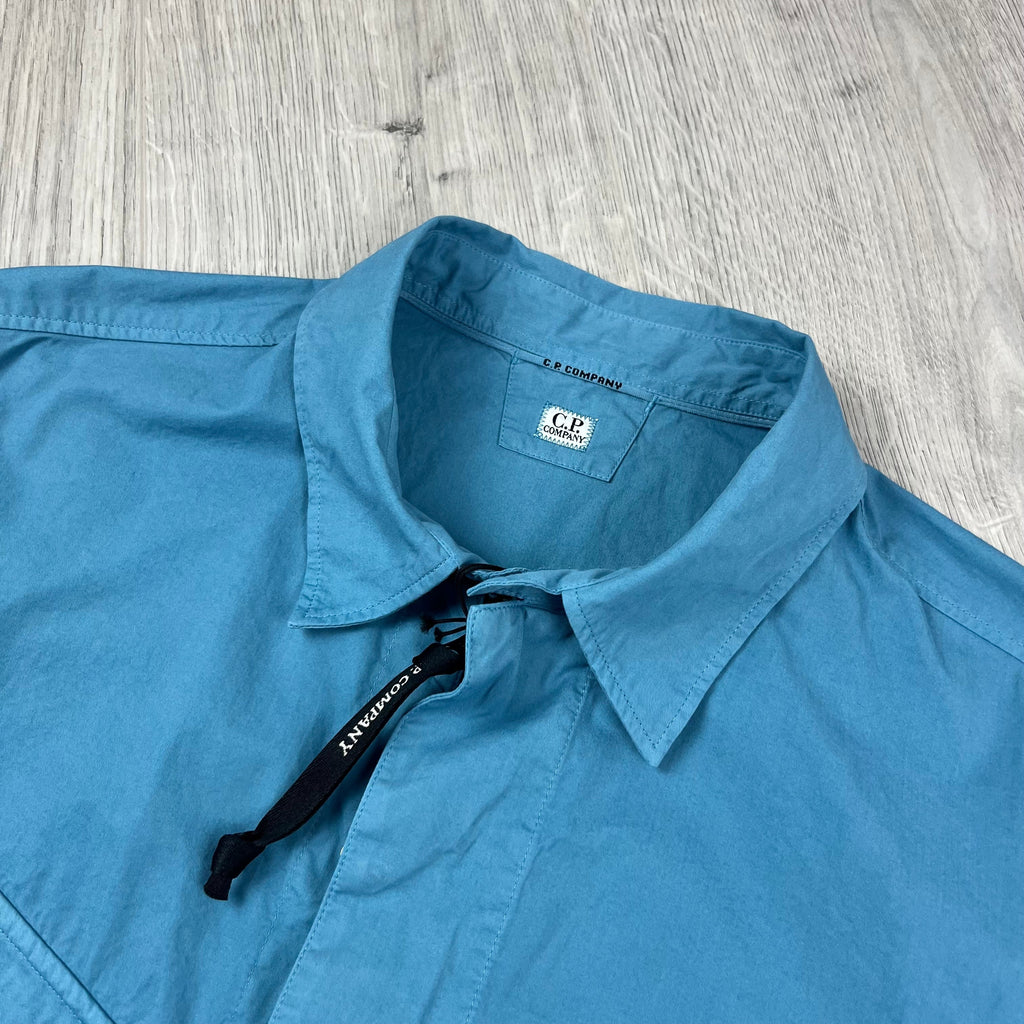 CP Company Zip Overshirt - Aegean Blue