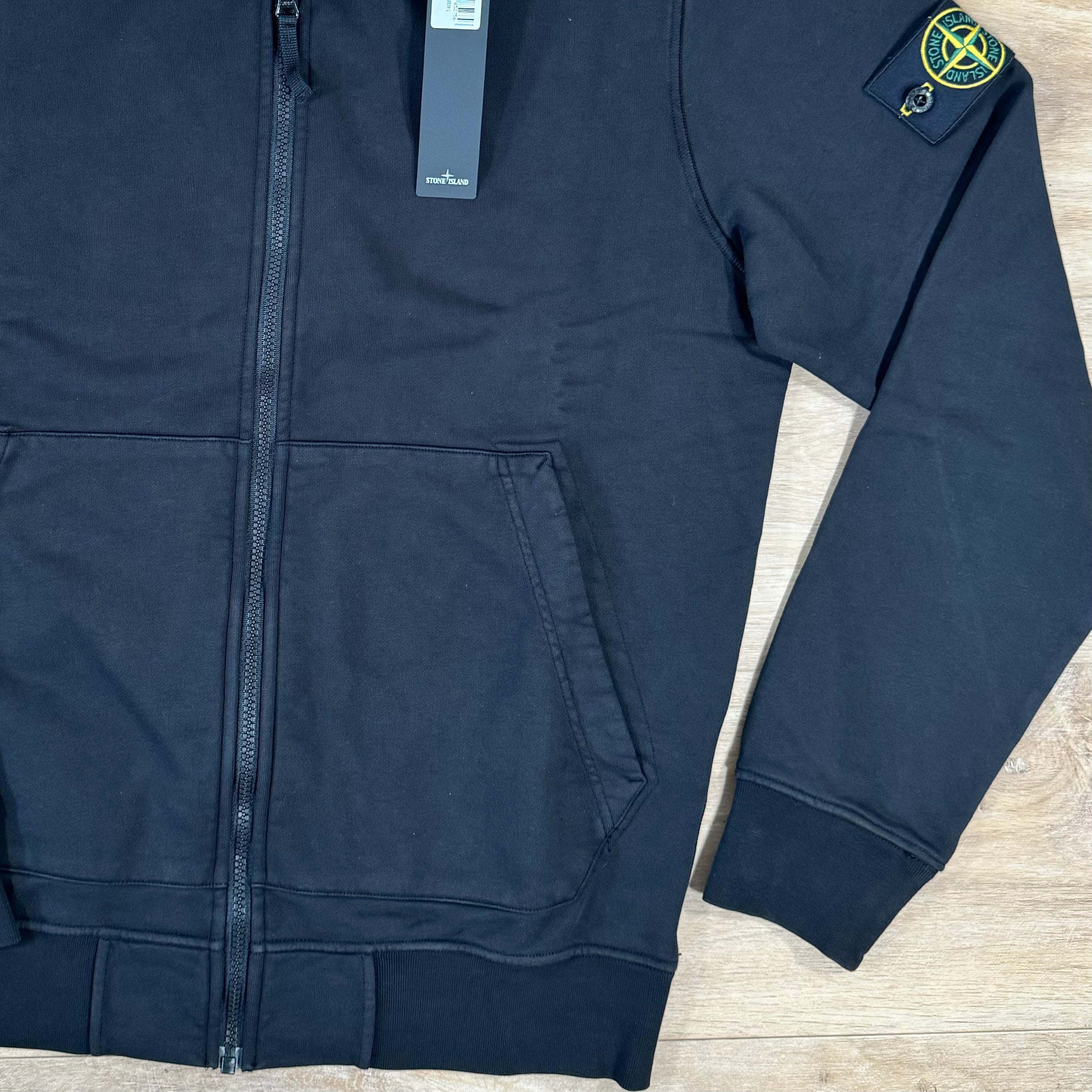 Stone Island Organic Cotton Full-Zip Sweatshirt in Black
