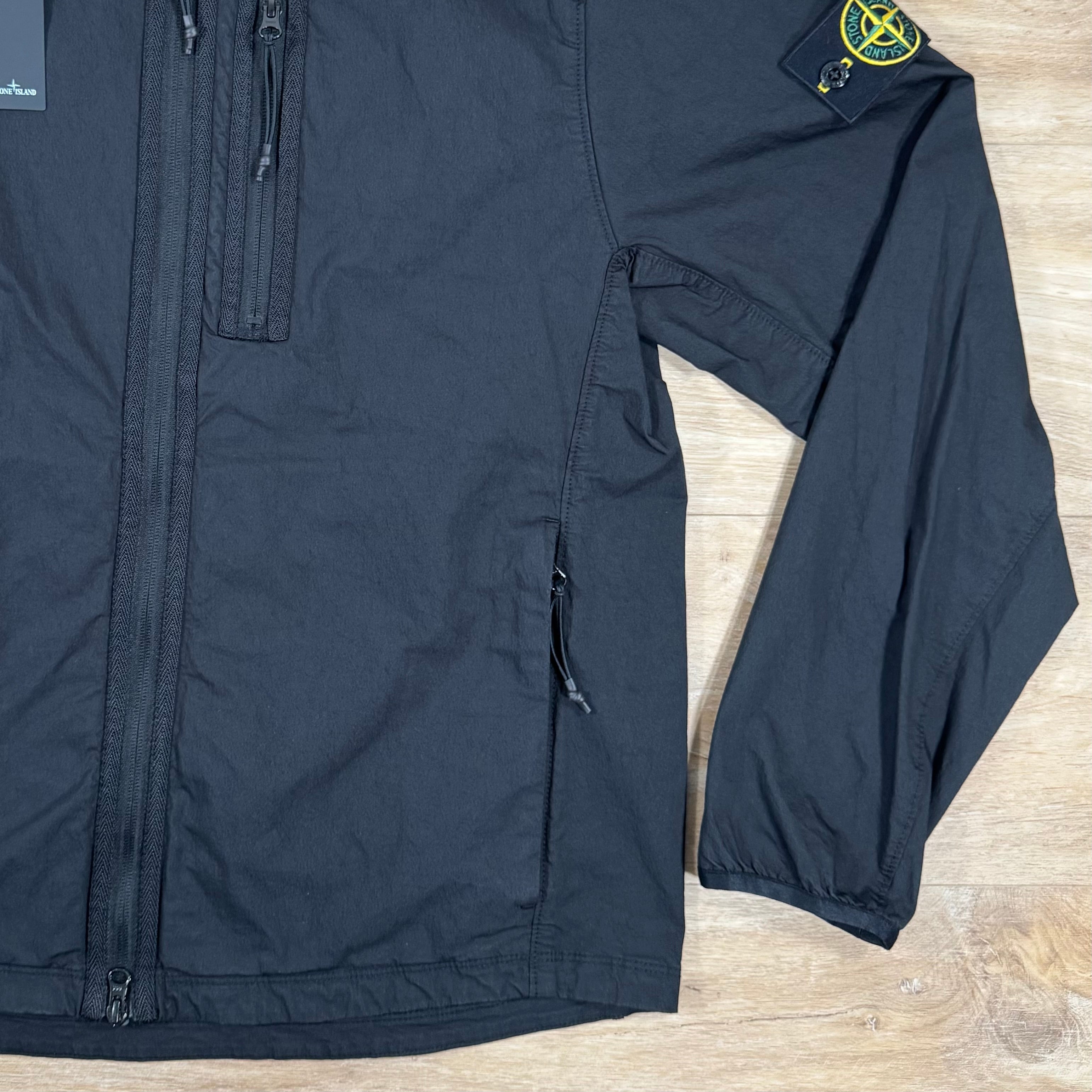 Stone Island Nylon Twill Overshirt in Black