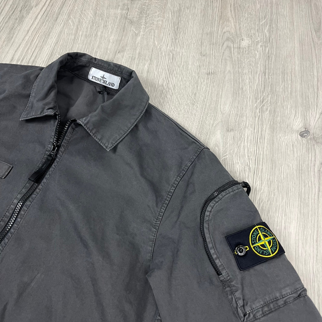 Stone Island Zip Overshirt - Charcoal