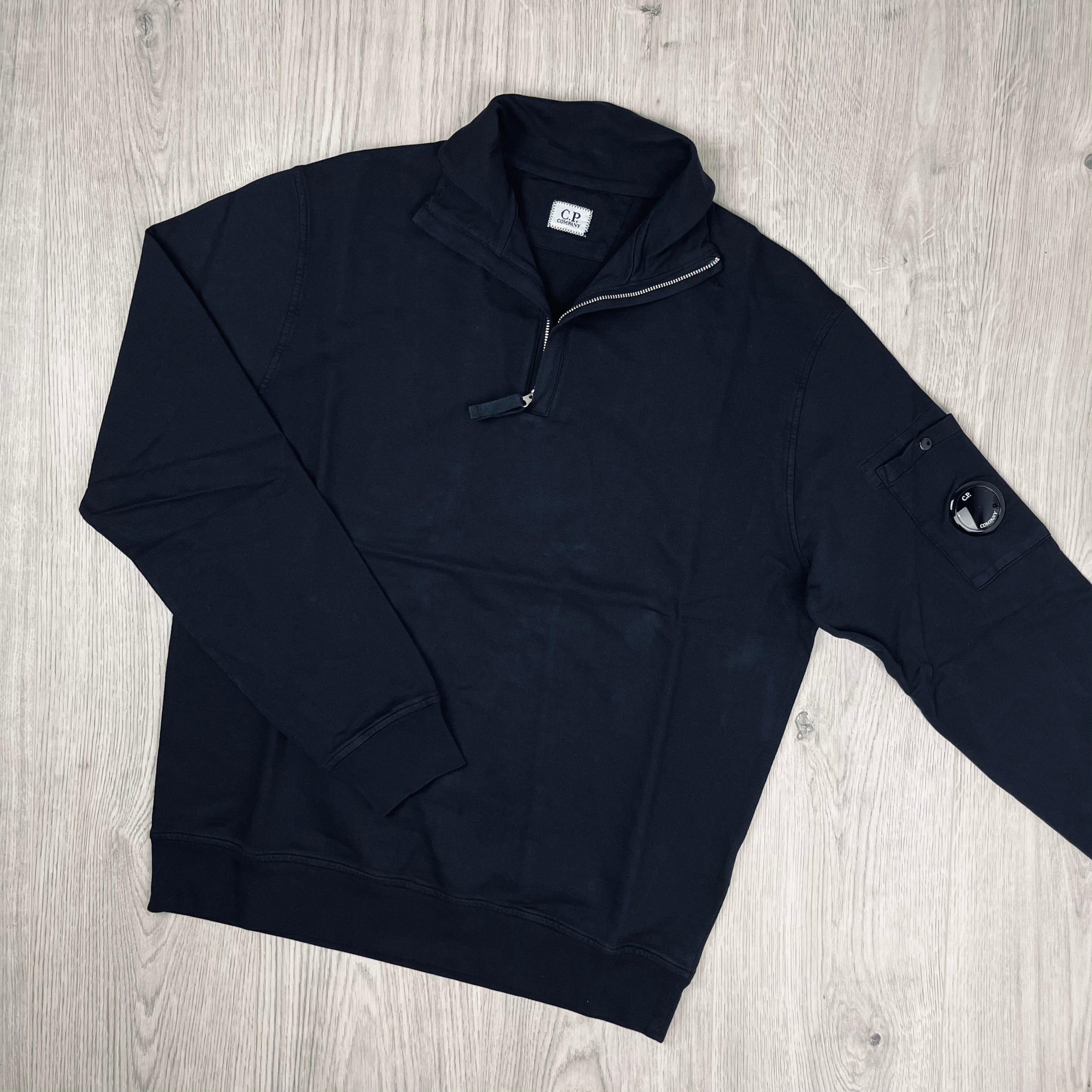 CP Company Light Fleece Zip Sweatshirt - Black