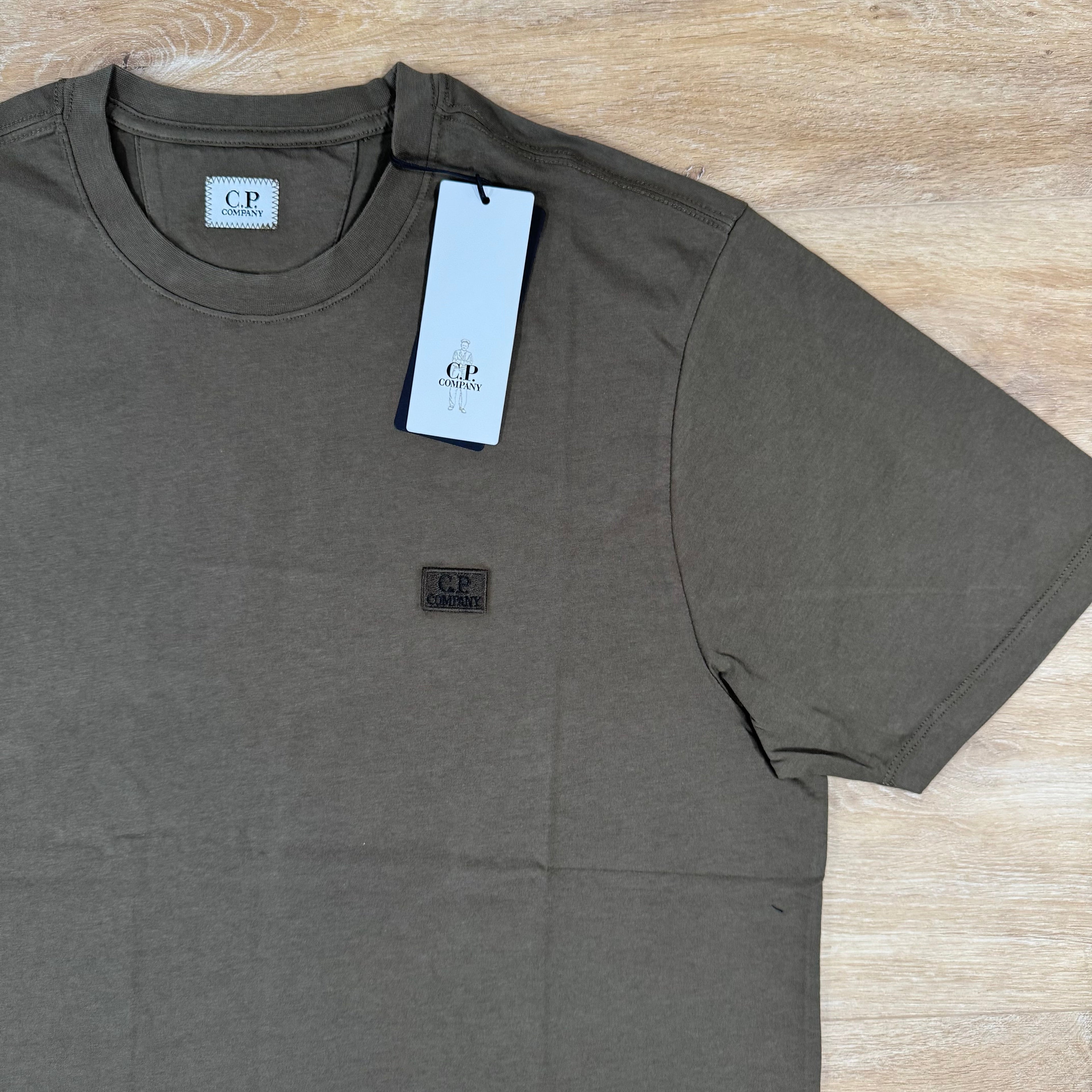 CP Company 30/1 Jersey Logo Patch T-Shirt in Ivy Green