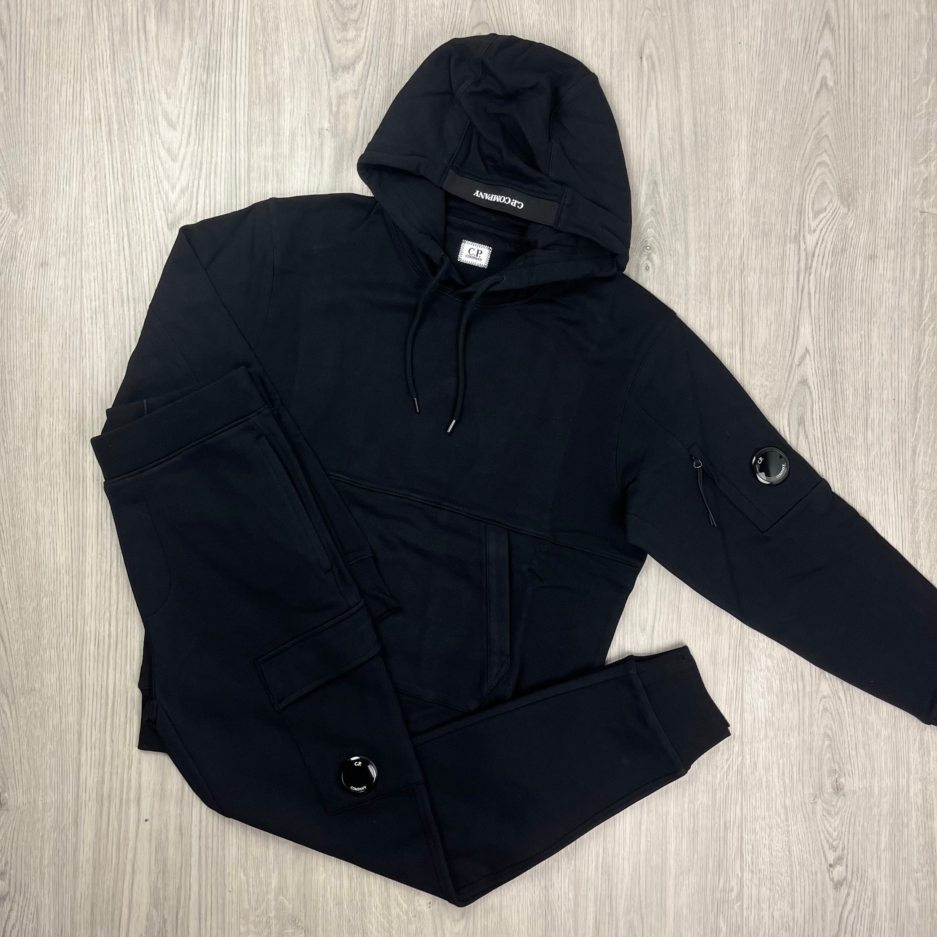 CP Company Raised Fleece Tracksuit - Black