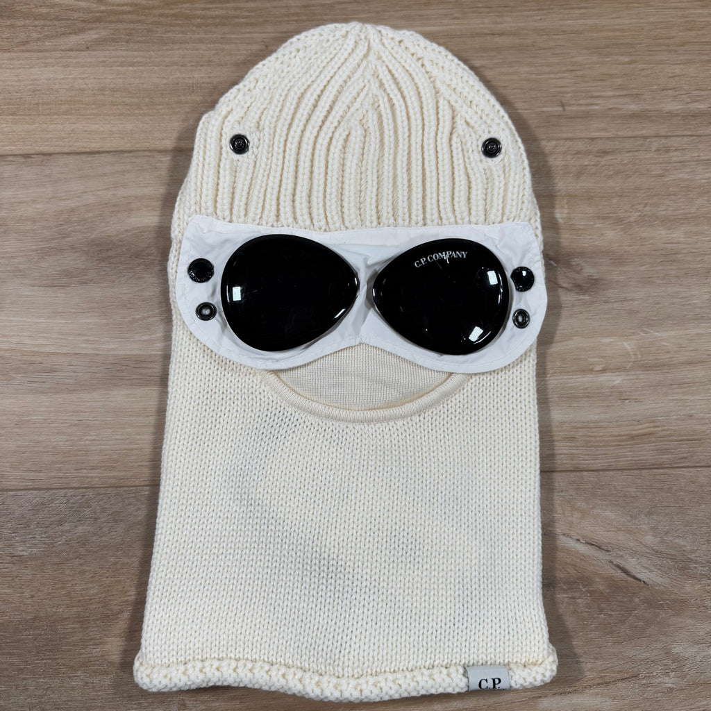 CP Company Merino Wool Goggle Balaclava in White