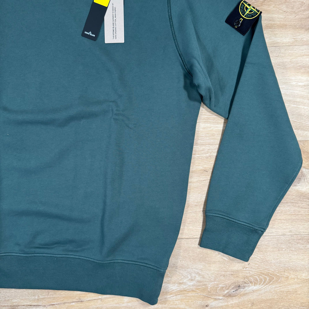 Stone Island Organic Cotton Fleece Sweatshirt in Bottle Green