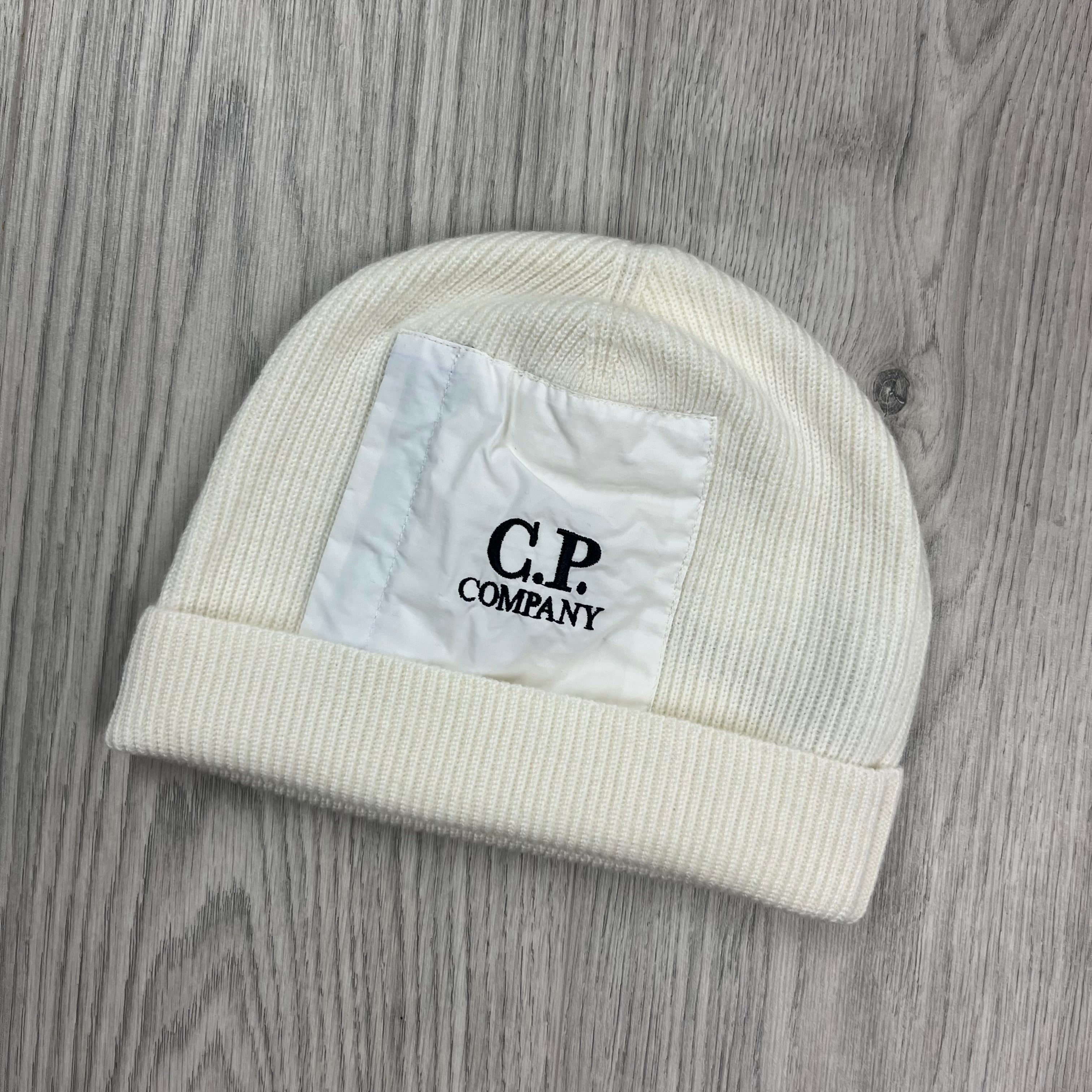 CP Company Patch Beanie - White
