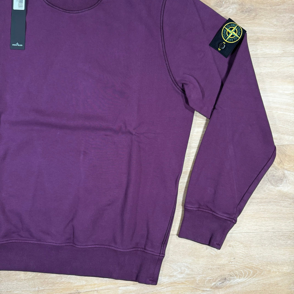 Stone Island Garment Dyed Crewneck Sweatshirt in Burgundy