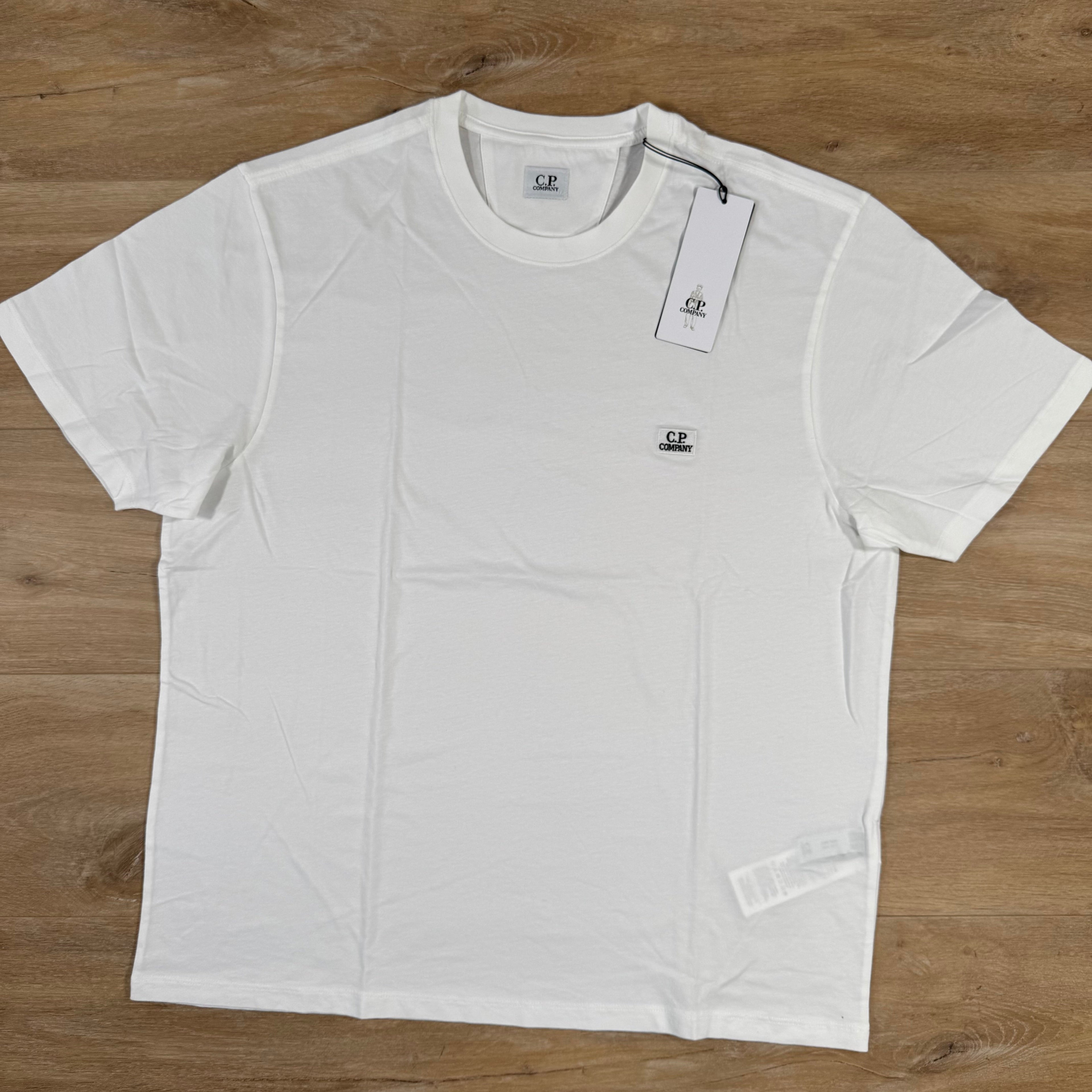 CP Company 30/1 Jersey Logo Patch T-Shirt in Gauze White