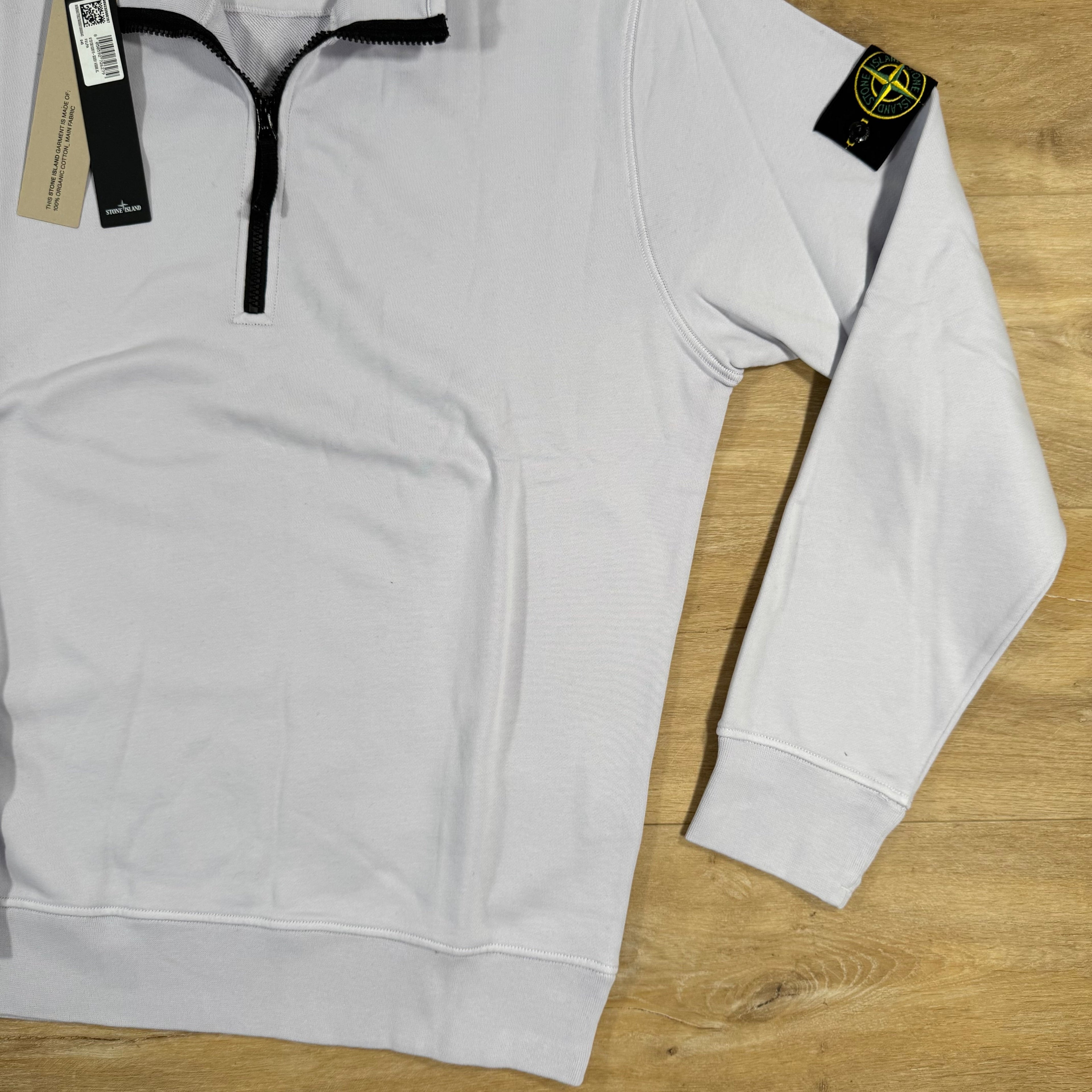 Stone Island Organic Cotton Half-Zip Sweatshirt in Lilac