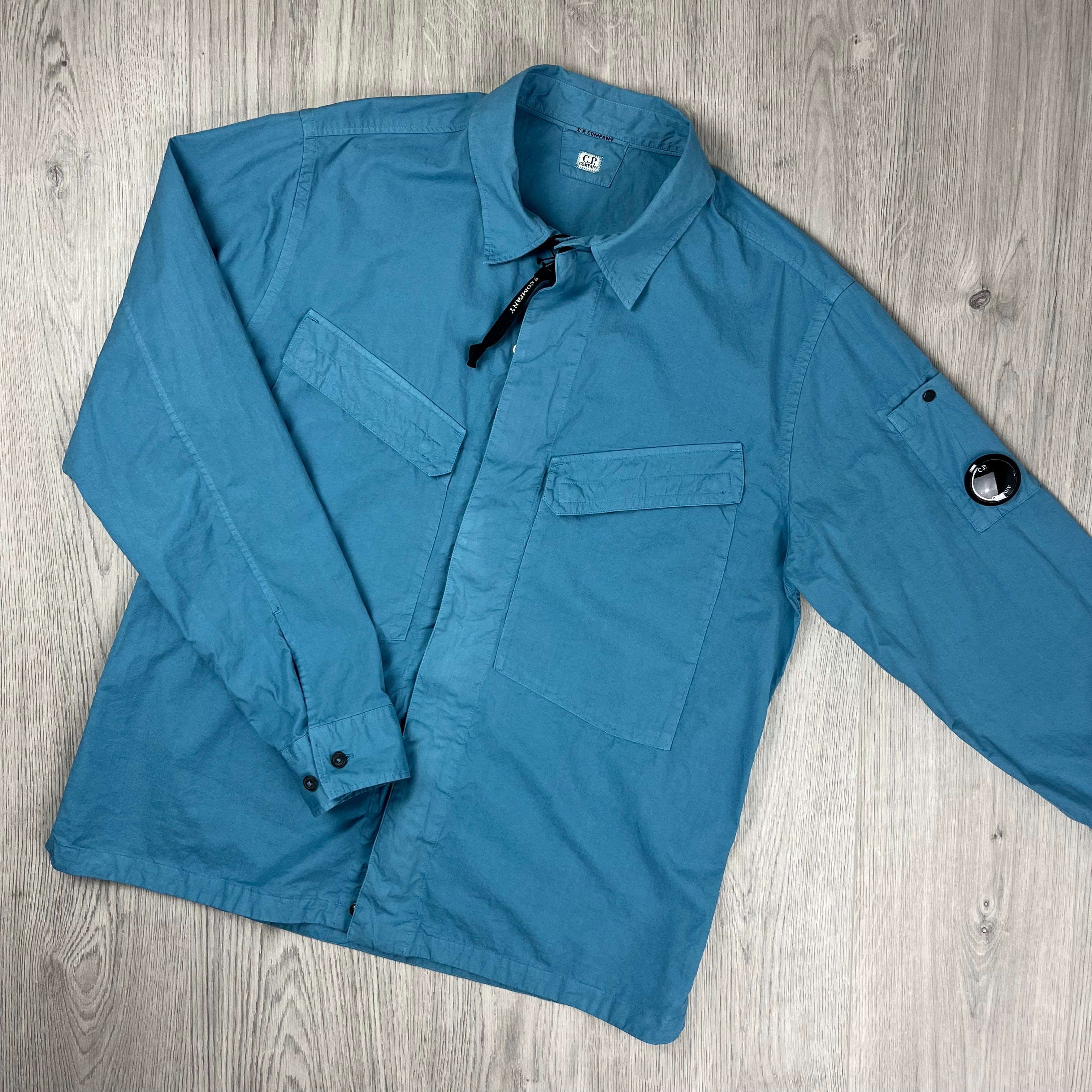 CP Company Zip Overshirt - Aegean Blue