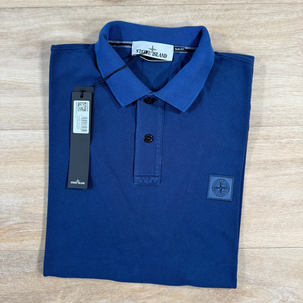 Stone Island Organic Cotton Overdye Polo Shirt in Marine Blue