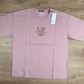 CP Company 20/1 Jersey Boxy Logo T-Shirt in Misty Rose - Pink