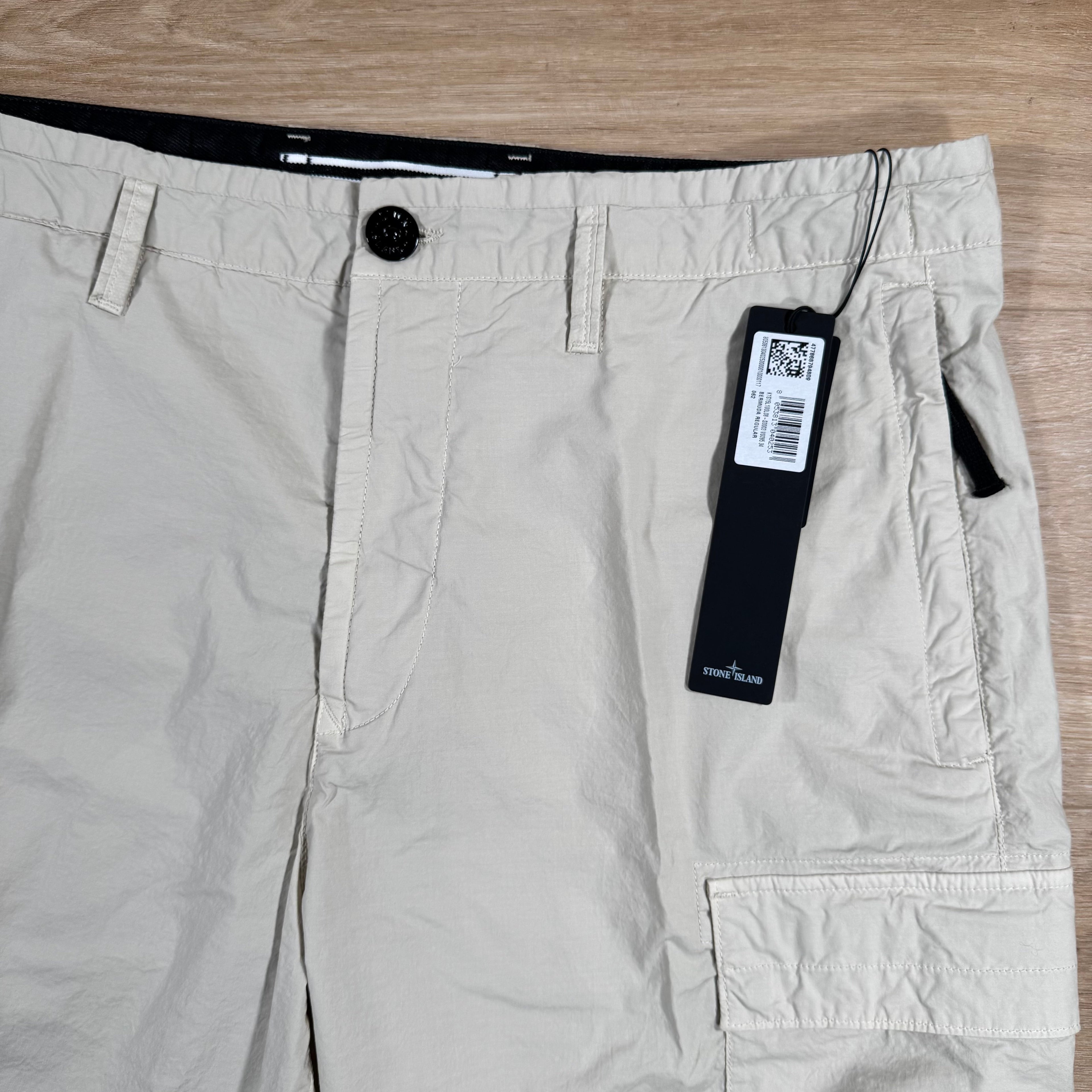 Stone Island Stretch Tela Cargo Bermuda Shorts in Sand
