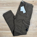 CP Company Stretch Sateen Utility Cargo Lens Pants in Ivy Green