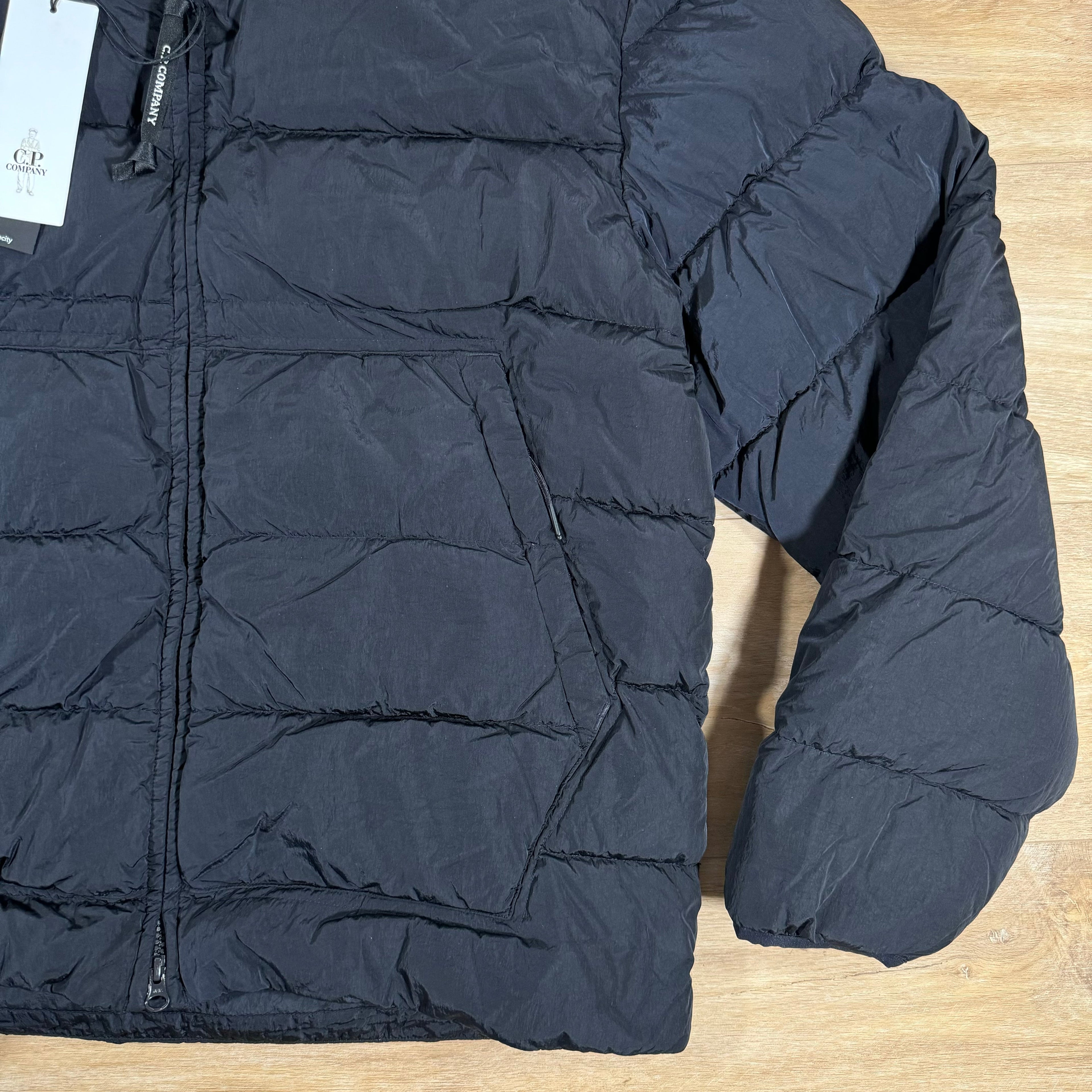CP Company Chrome-R Goggle Down Jacket in Navy