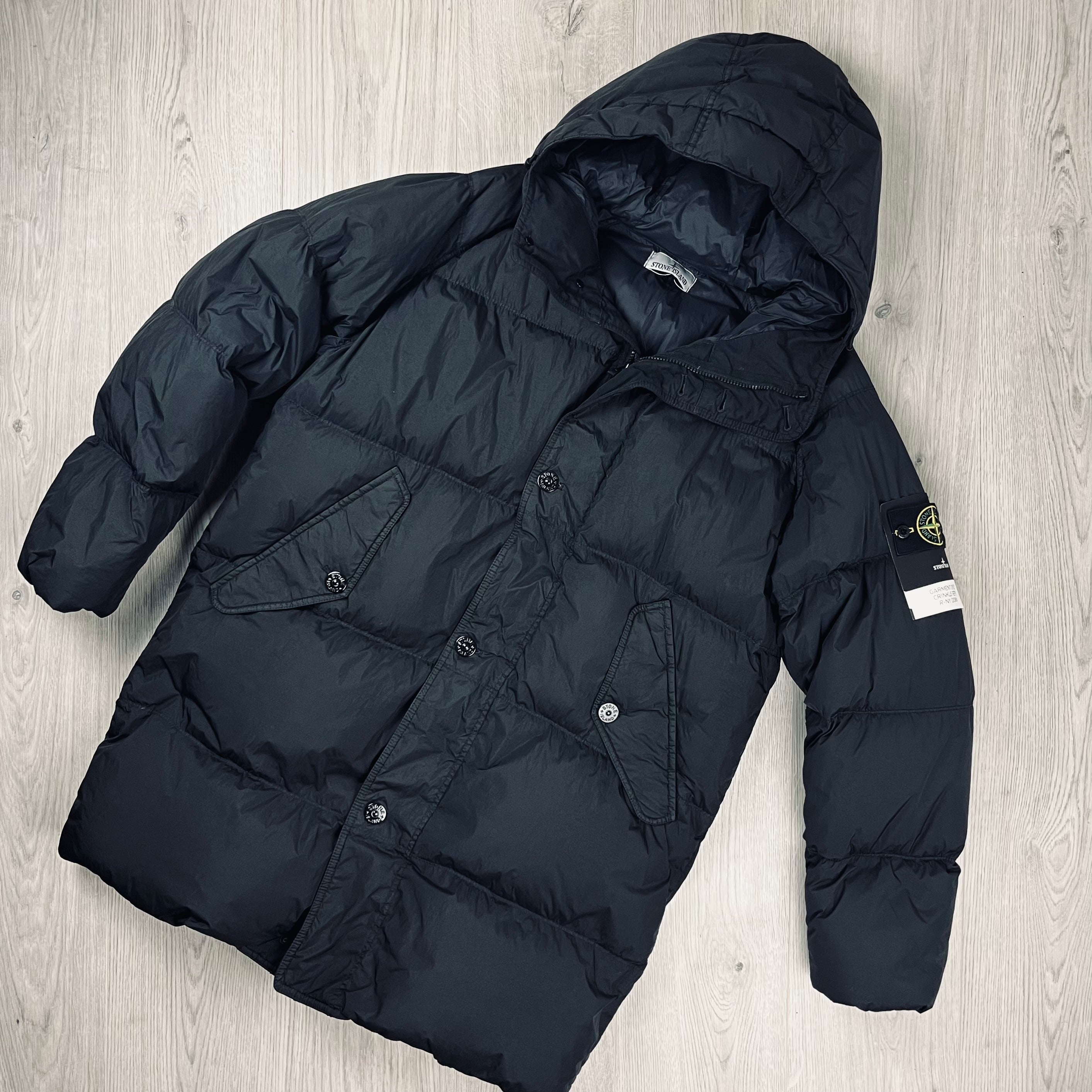 Stone Island Crinkle Reps Down Jacket - Black