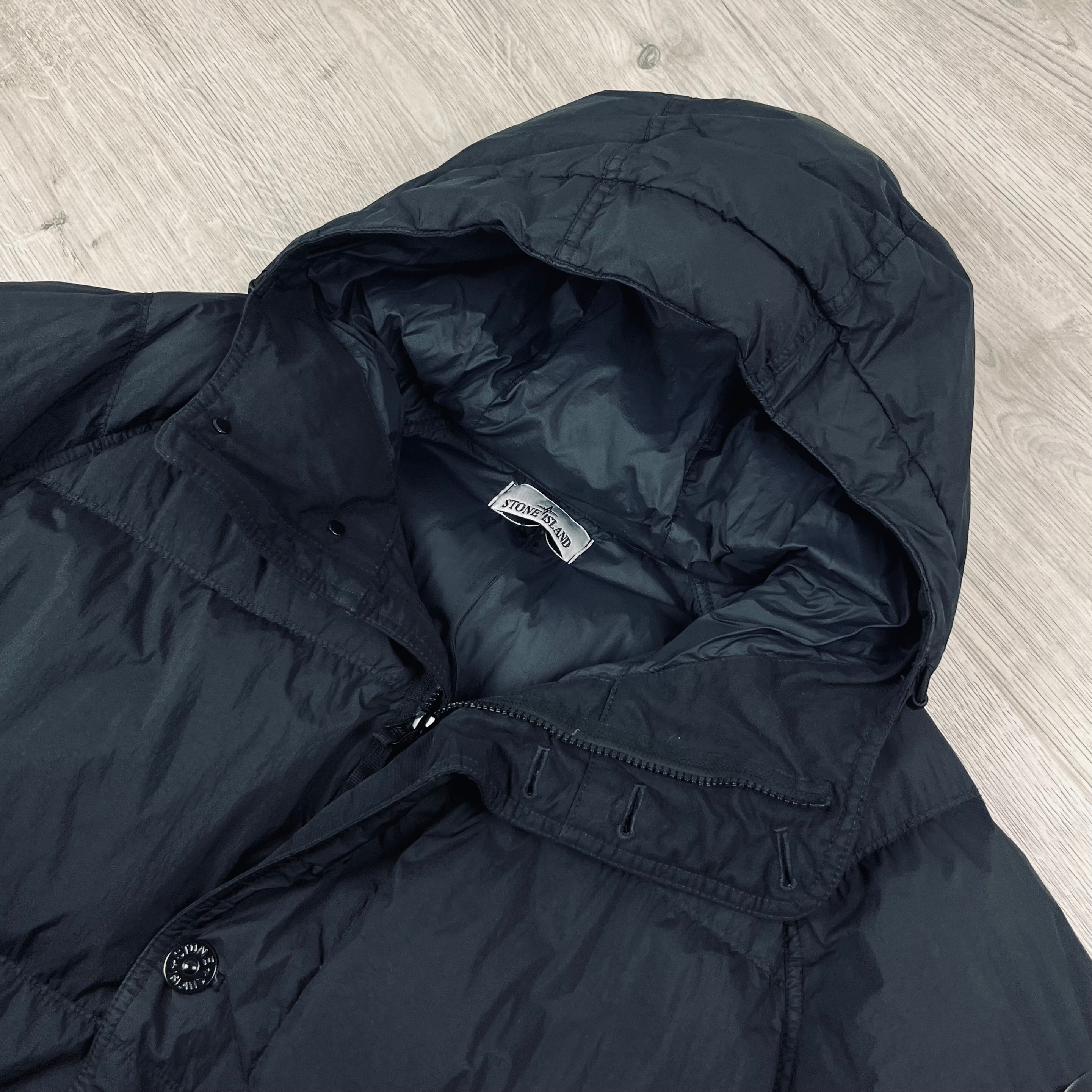 Stone Island Crinkle Reps Down Jacket - Black